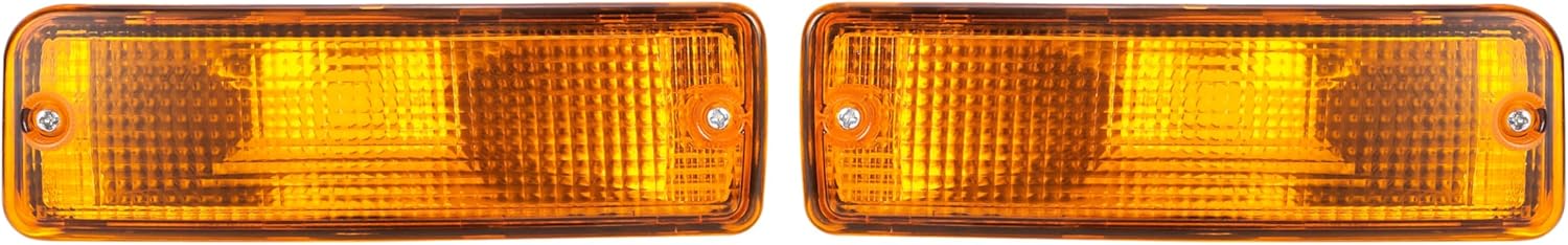 KUAFU Pair Turn Signal Light Compatible with 1989-1995 Toyota Pick-Up Truck Driver and Passenger Side Signal Lamp Assembly Yellow Lens Plastic Replacement for TO2521107 TO2520105 2Pcs