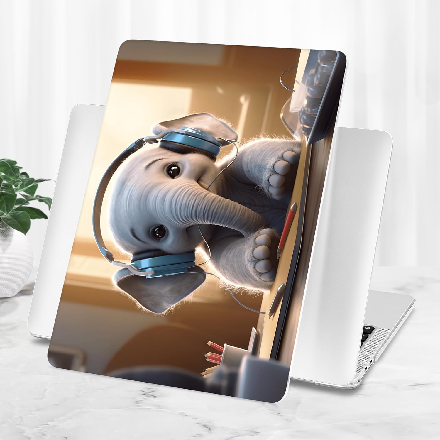 Tuiklol Case for 2022 MacBook Pro 13 Inch M2 Clip, 2021 2020 Release M1 A2338 A2289 A2251, Hard Shell Case for MacBook Pro 13.3" with Touch Bar Fits Touch ID and Retina Display, Elephant - Image 5