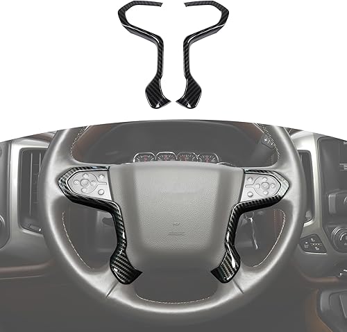 RT-TCZ Para Silverado Panel de volante de fibra de carbono para Chevrolet SilveradoSuburbanTahoe 2014-2018 para GMC SierraYukon 2014-2018 negro