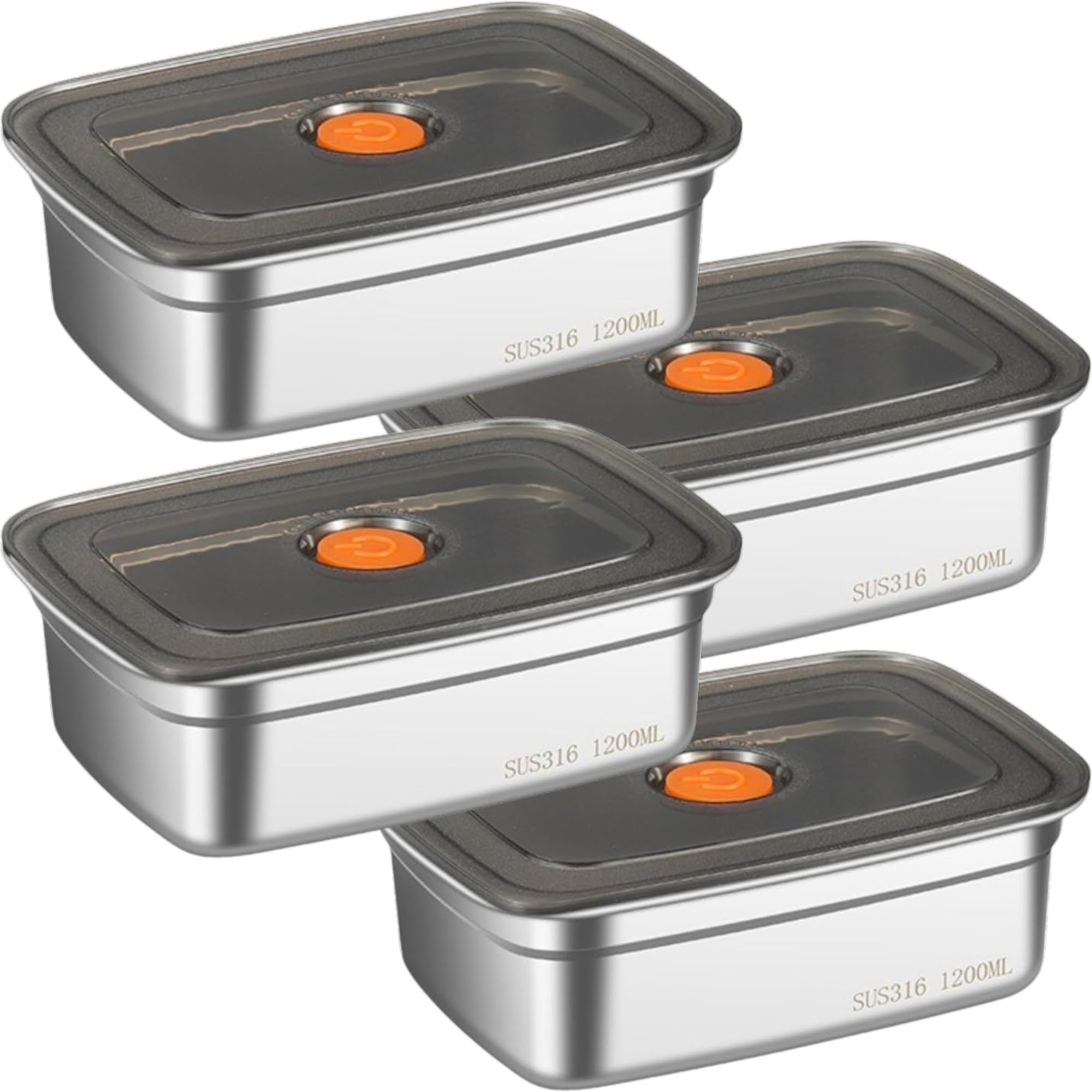 Turbid Food Storage Stainless Steel Snack Containers for Kids, Easy Open Leak Proof Metal Toddler Snack 1200 ML with Plastic Lids, SUS 316 Steel Metal Lunch Box for School, Travel(4, 1200ml)-image-22