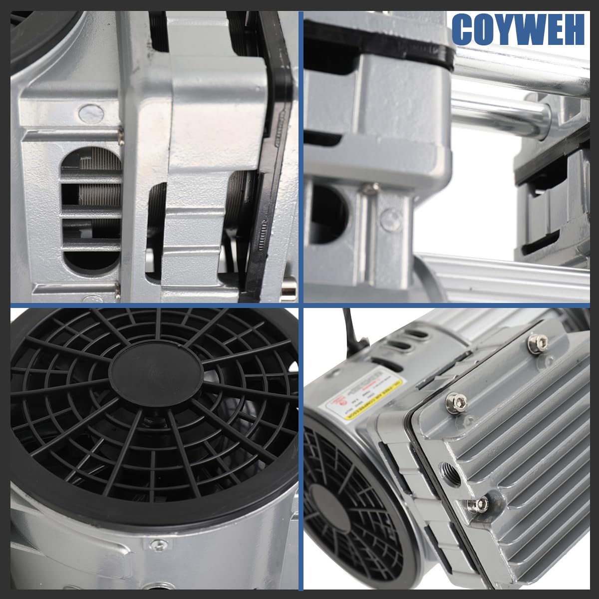750W/1HP Flüsterkompressor 8 Bar Motor Ölfreies Kompressor Aggregat 145L/min 65dB leise ölfrei flüster Kompressor Compressor Mit 4 stoßdämpfenden Füßen