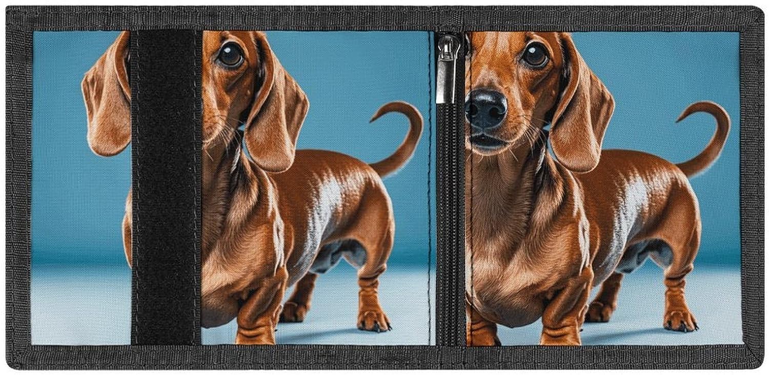 Dachshund Weiner Pet Dog Small Wallet Trifold Wallets Purse with 1 Cash Compartment And 8 Card Slots Money Clip image 4