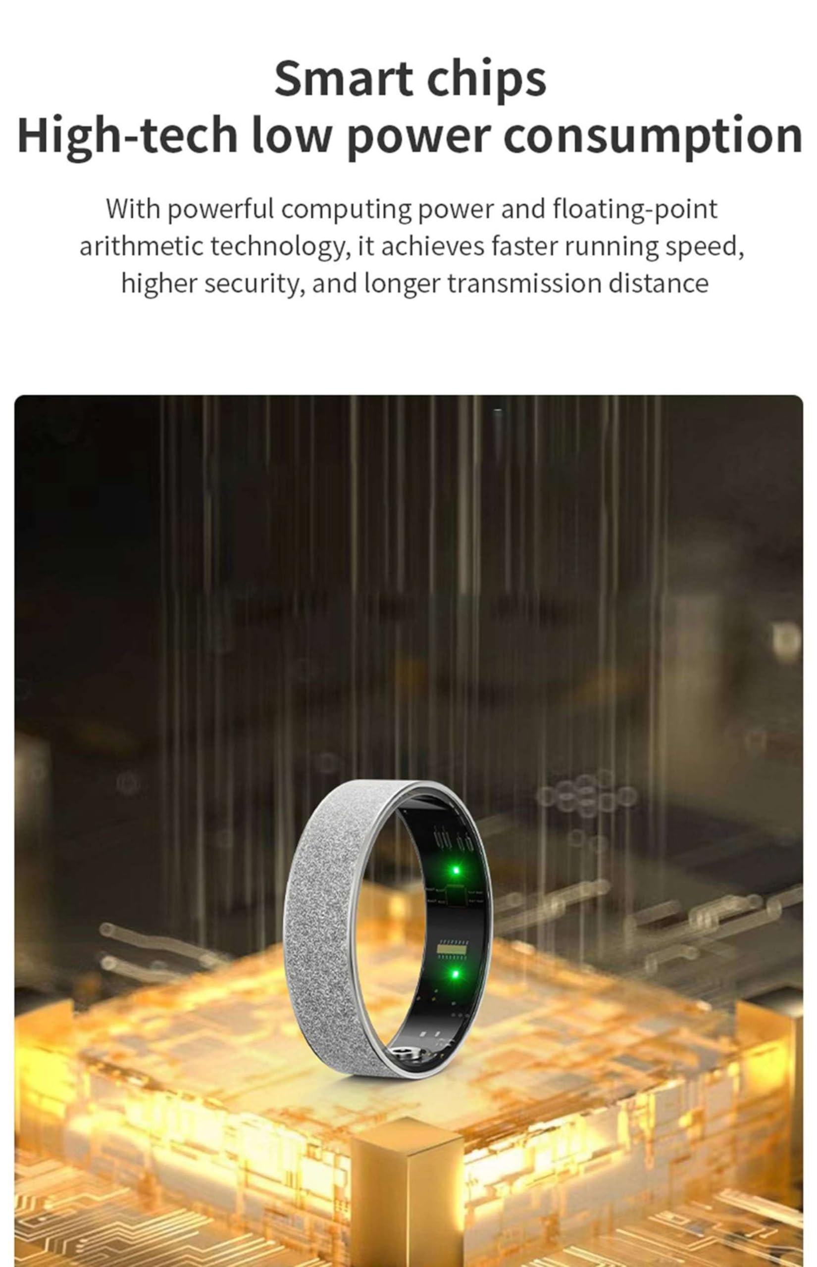 Anillo inteligente de salud y fitness, para hombres y mujeres, anillo inteligente para dormir con frecuencia cardíaca para iPhone 17, 16, 15, 14, 13 Pro Max, Samsung Galaxy A55, 54, 35, 34