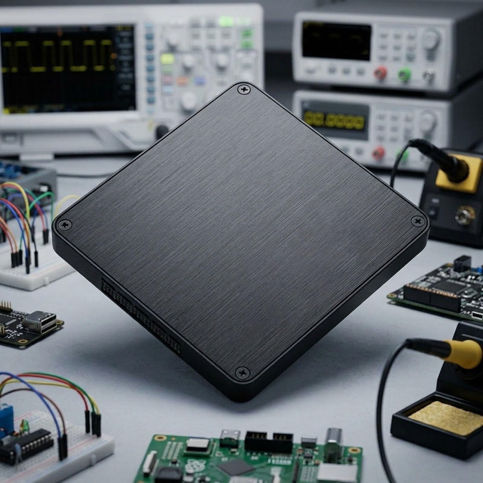 DSLogic U2Basic 16-K-Logikanalysator, 100 MHz, USB, digitaler Signaltester für UART I2C zum Spi-Debuggen, elektronische Schaltungsprüfung, kompaktes schwarzes Design