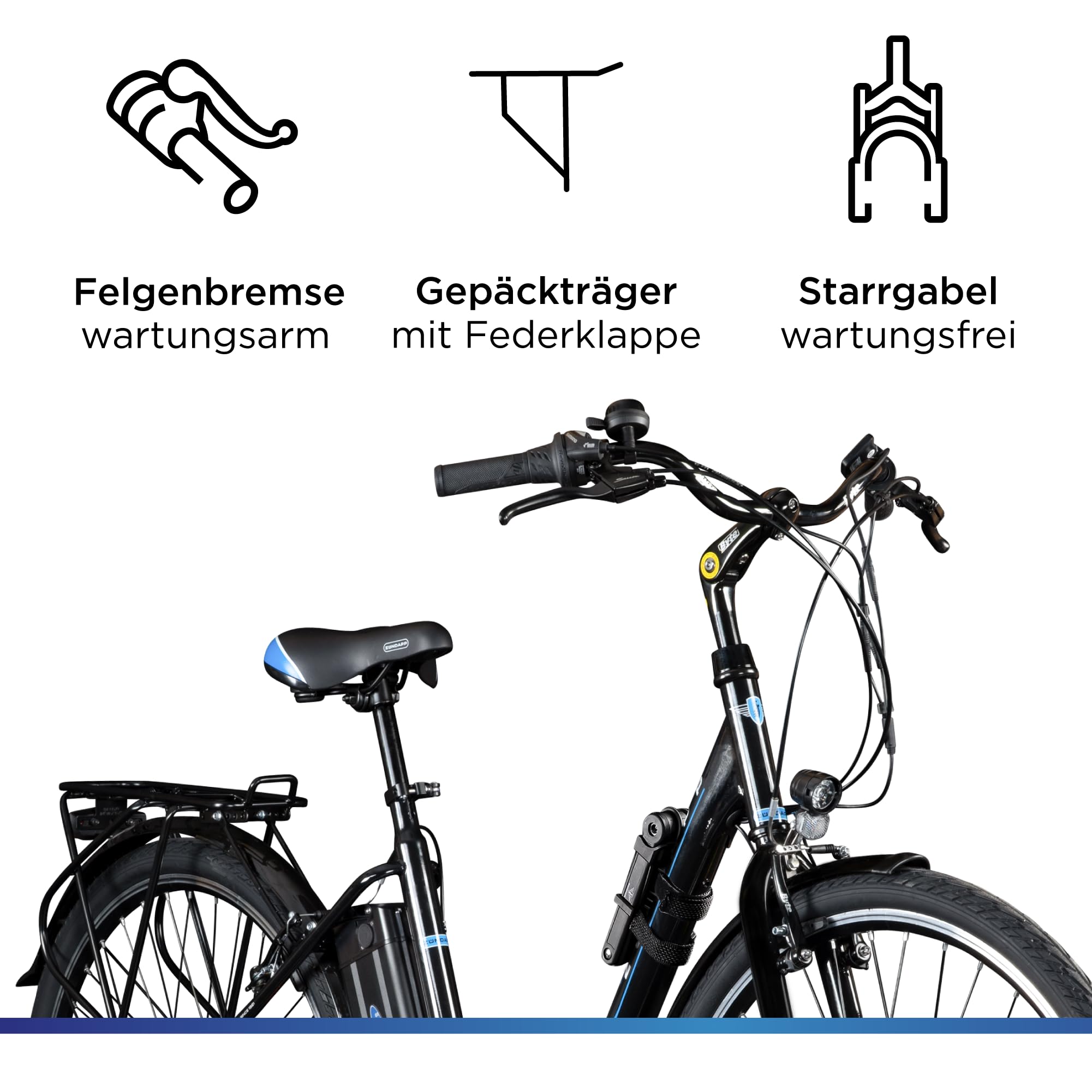ZNDAPP Z505 E Bike Damen 28 Zoll E Damenfahrrad Elektro Fahrrder mit 6  Gngen Fahrrad Ebike Damen City Hollandrad Damenrad Pedelec tiefer Einstieg  (schwarz/blau, 48 cm) : Amazon.de: Sport & Freizeit