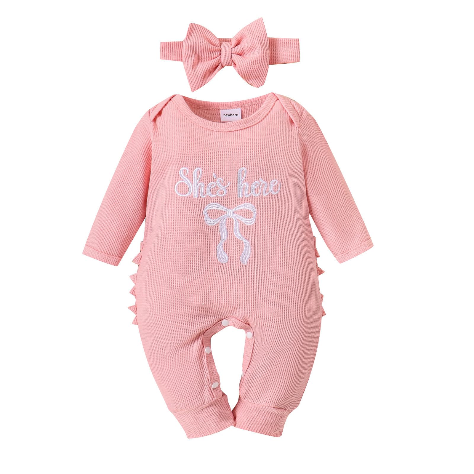 Mono corto de manga larga infantil, conjunto para bebé niña pequeña con estampado de otoño 6