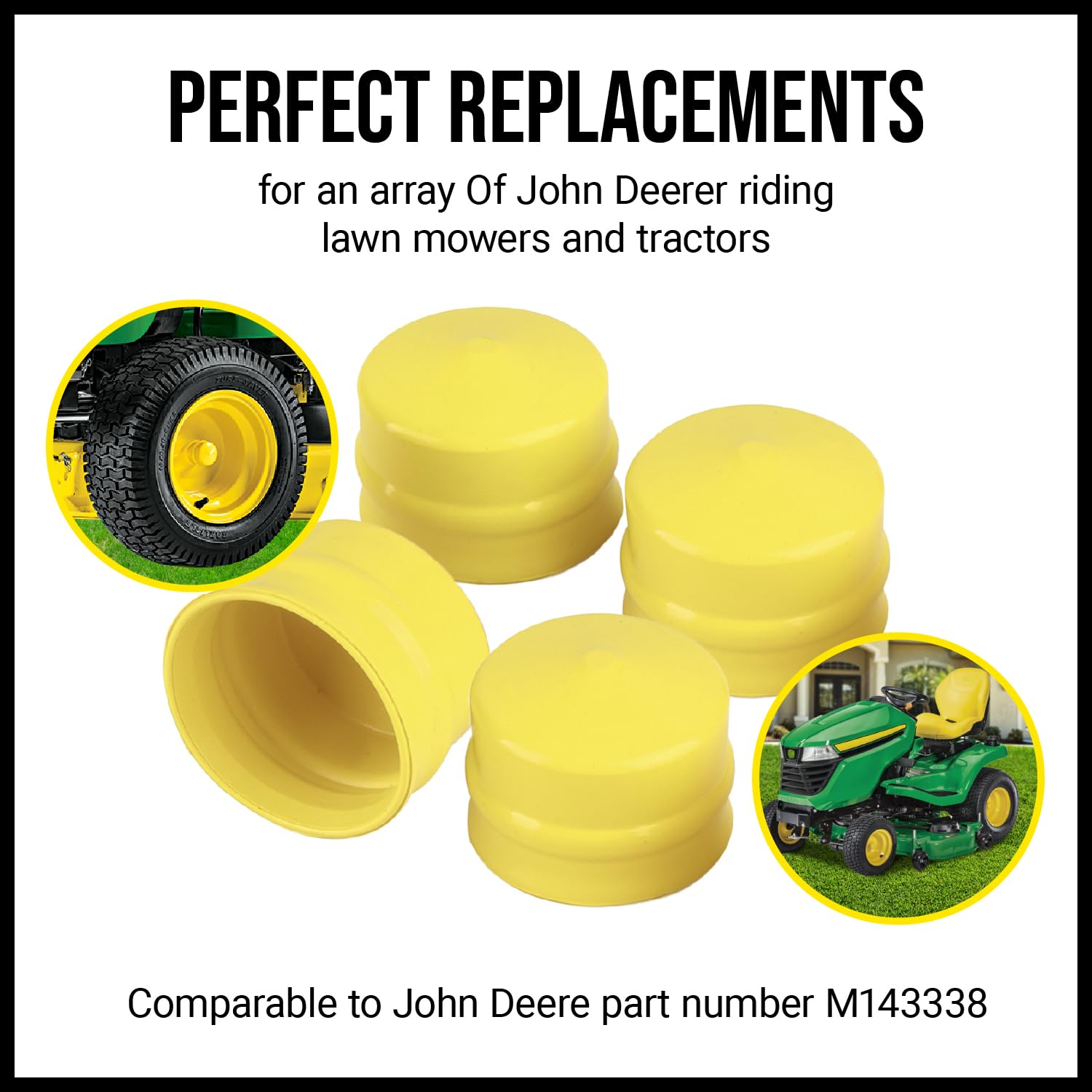 KIPA Achskappenlagerabdeckung 4er-Set – Ersatz Für John Deere L & LA Serie