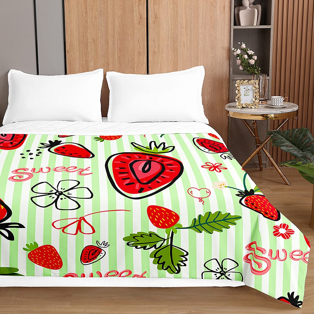 Couette de climatisation fraise réversible et couvre-lit anti-chaleur