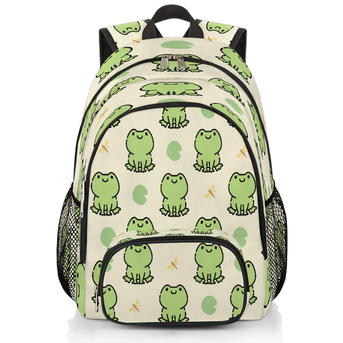 TropicalLife Cute Frog 18 Inch Bookbag School Backpack Teens Girls Boys Schoolbag Shoulder Computer Hiking Gym Travel Casual Travel Daypack