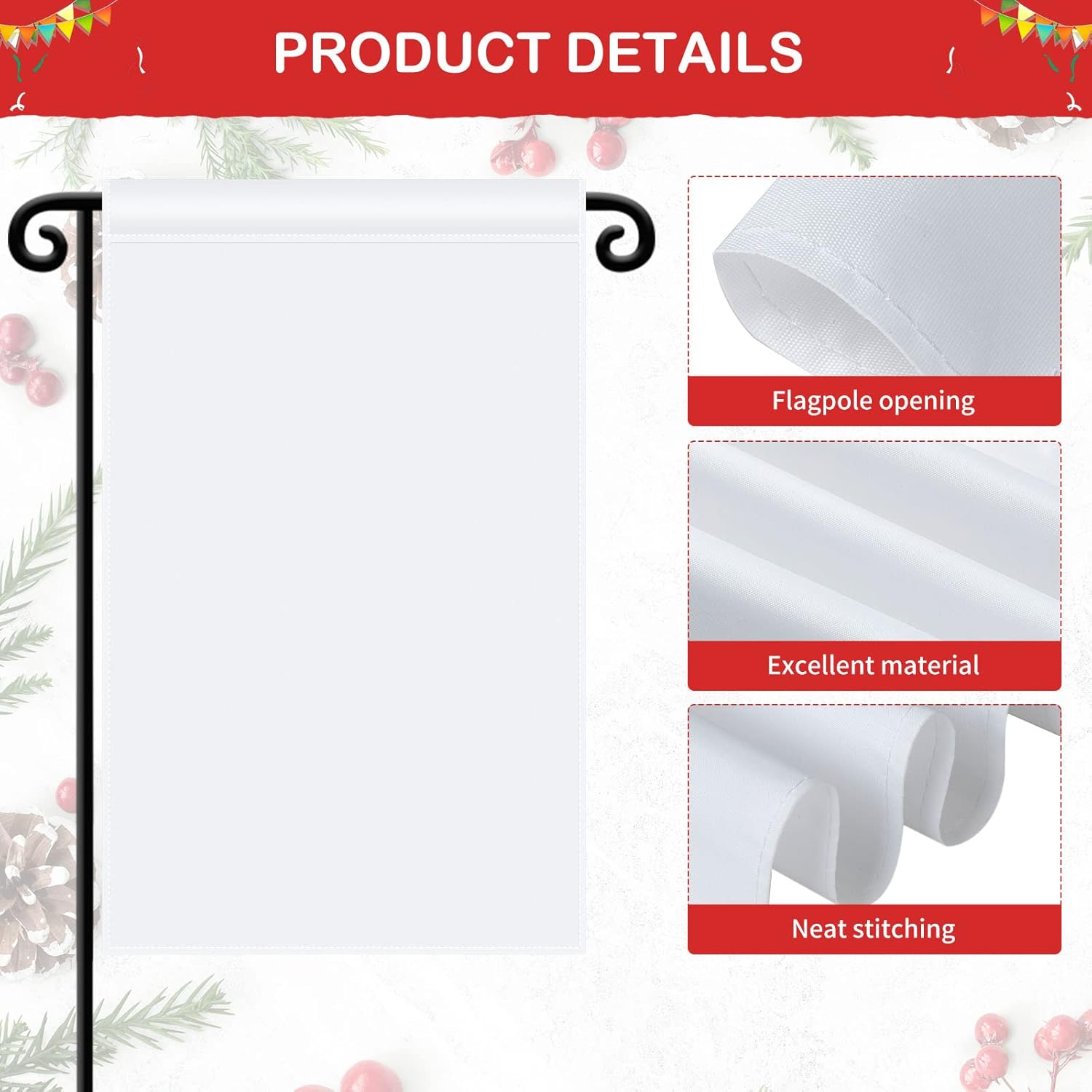 Shimeyao 54 Pcs Easter Sublimation Garden Flag Blank Bulk 12 x 18 Inches Blank Sublimation Flags DIY Polyester Heat Transfer Banner for 250 Years America Decoration