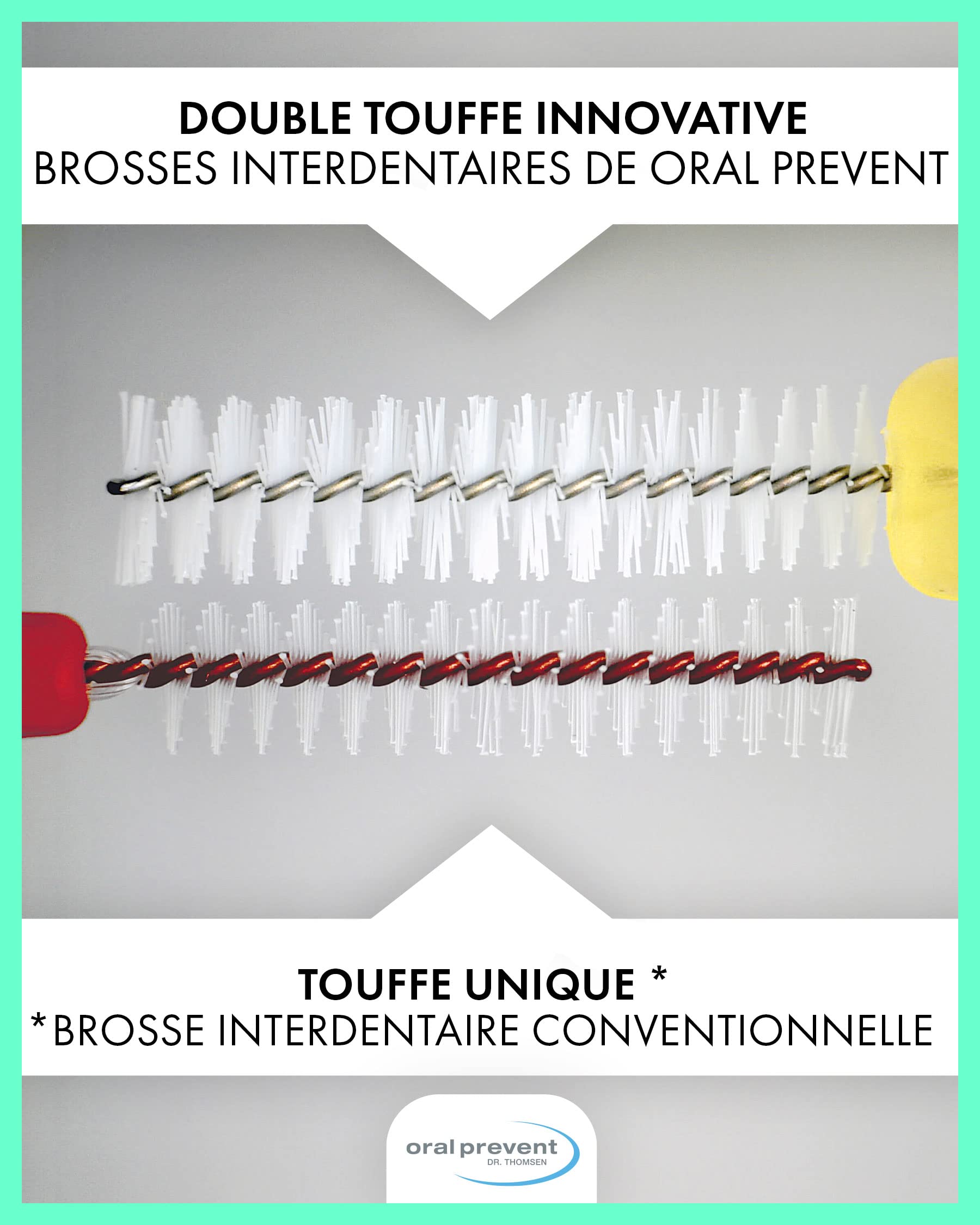 Lot de 25 brossettes interdentaires Smart Grip en plastique biologique - Taille ISO 7 (violet) - Fil : 1,30 mm de diamètre
