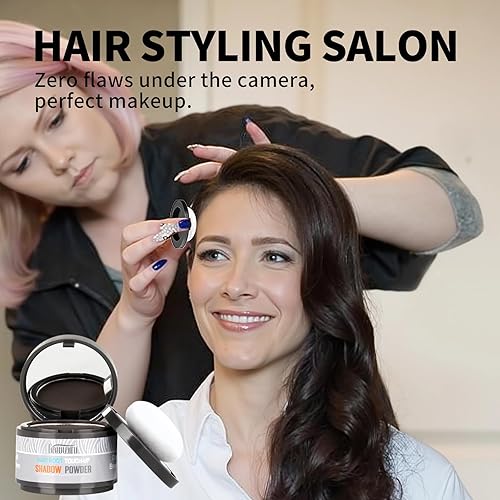 Miniatura 50 de gowwim Polvo de línea capilar (marrón oscuro) Tinte de raíz de cabello, color instantáneo, cubierta de sombra de cabello gris, retoque de cabello