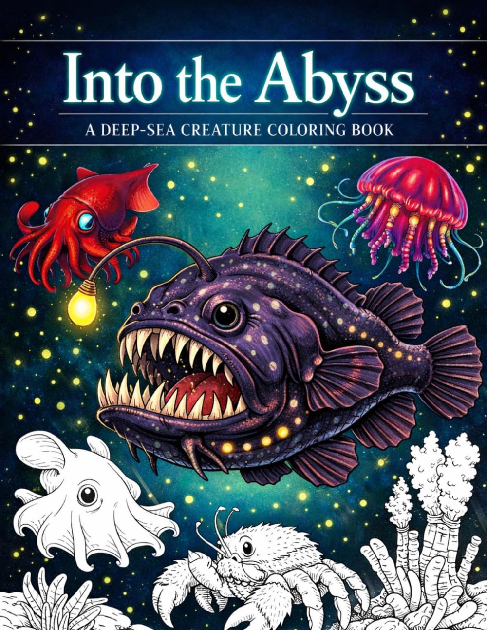 Into the Abyss: A Deep-Sea Creature Coloring Book