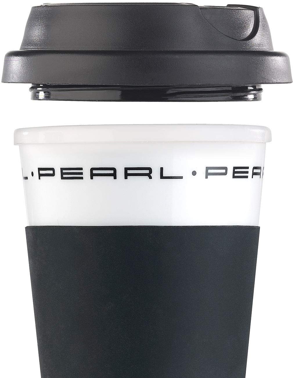 PEARL Tassen mit Deckeln: 10er-Set Coffee-to-go-Becher, Deckel, 350 ml, doppelwandig (Trinkbecher Kunststoff, Thermotasse mit Deckel)