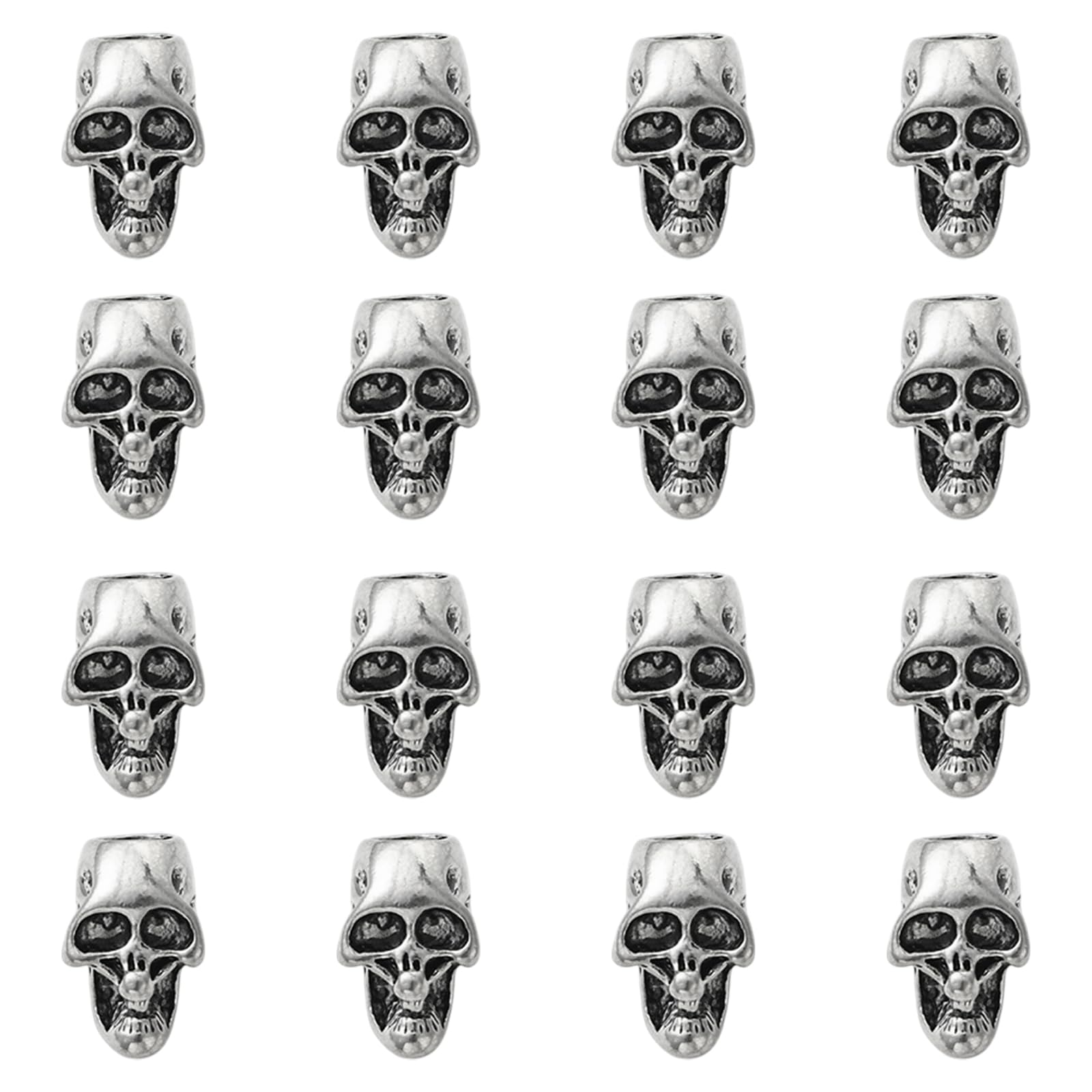 BEEFLYING Halloween Skull Beads for Jewelry Making, 16 Pcs