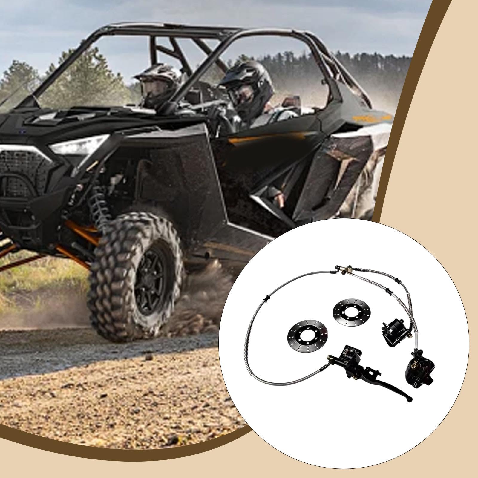 1 Kart Freno Cilindro Maestro Pinza Doppia Disco Montaggio Rapido Metallo Robusto Adatto a ATV UTV Veicoli 4 Ruote Riparazione