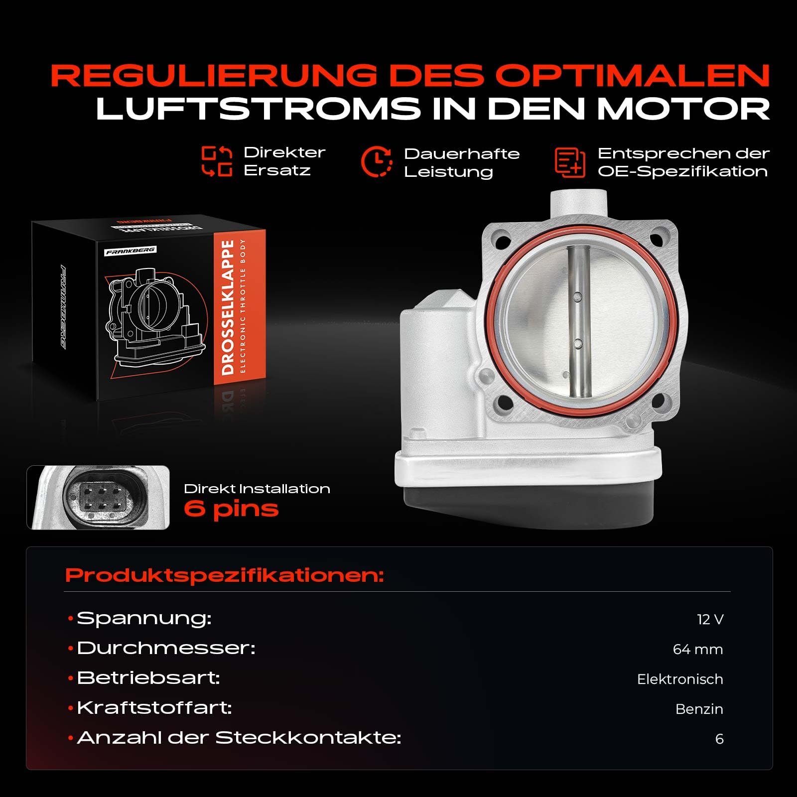 Frankberg Drosselklappe Drosselklappenstutzen für 1er E87 3er E90 7er E65 E66 E67 X3 E83 Z4 Phantom VII 2.0L 6.0L 6.7L 2003-2017 13541439580