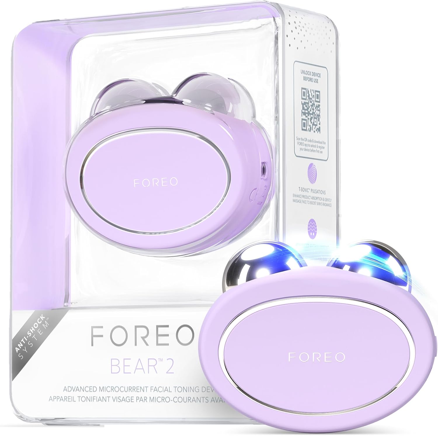 FOREO BEAR 2 Tonificador facial de microcorrientes Masajeador facial antiarrugas Lifting
