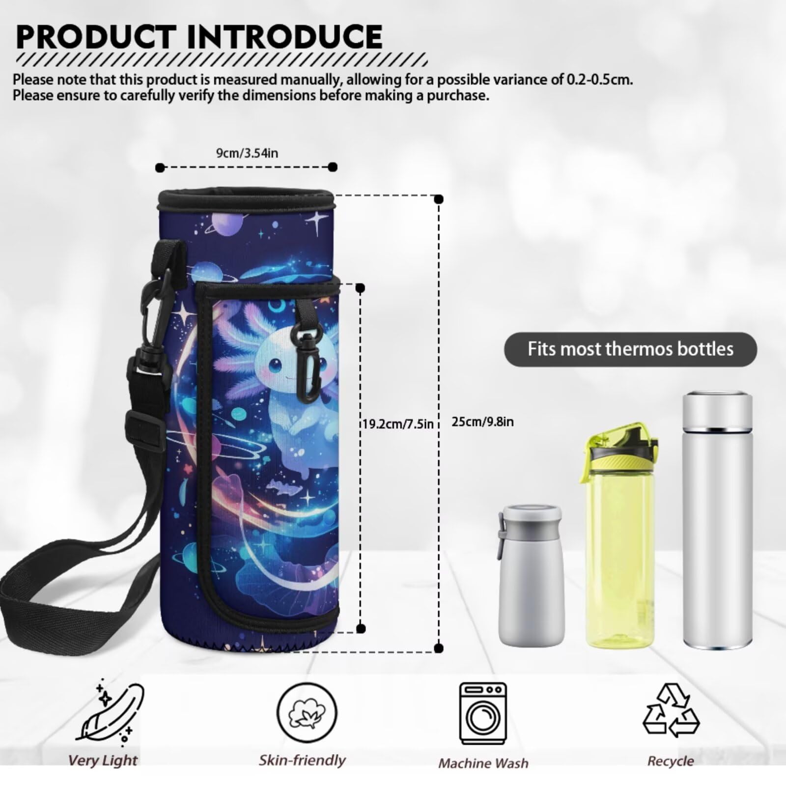 Kinder-Rucksack, Schultasche und Lunchbox-Set für die Grundschule, 43,2 cm, mit Wasserflaschentasche, Axolotl Galaxy, M, Casual
