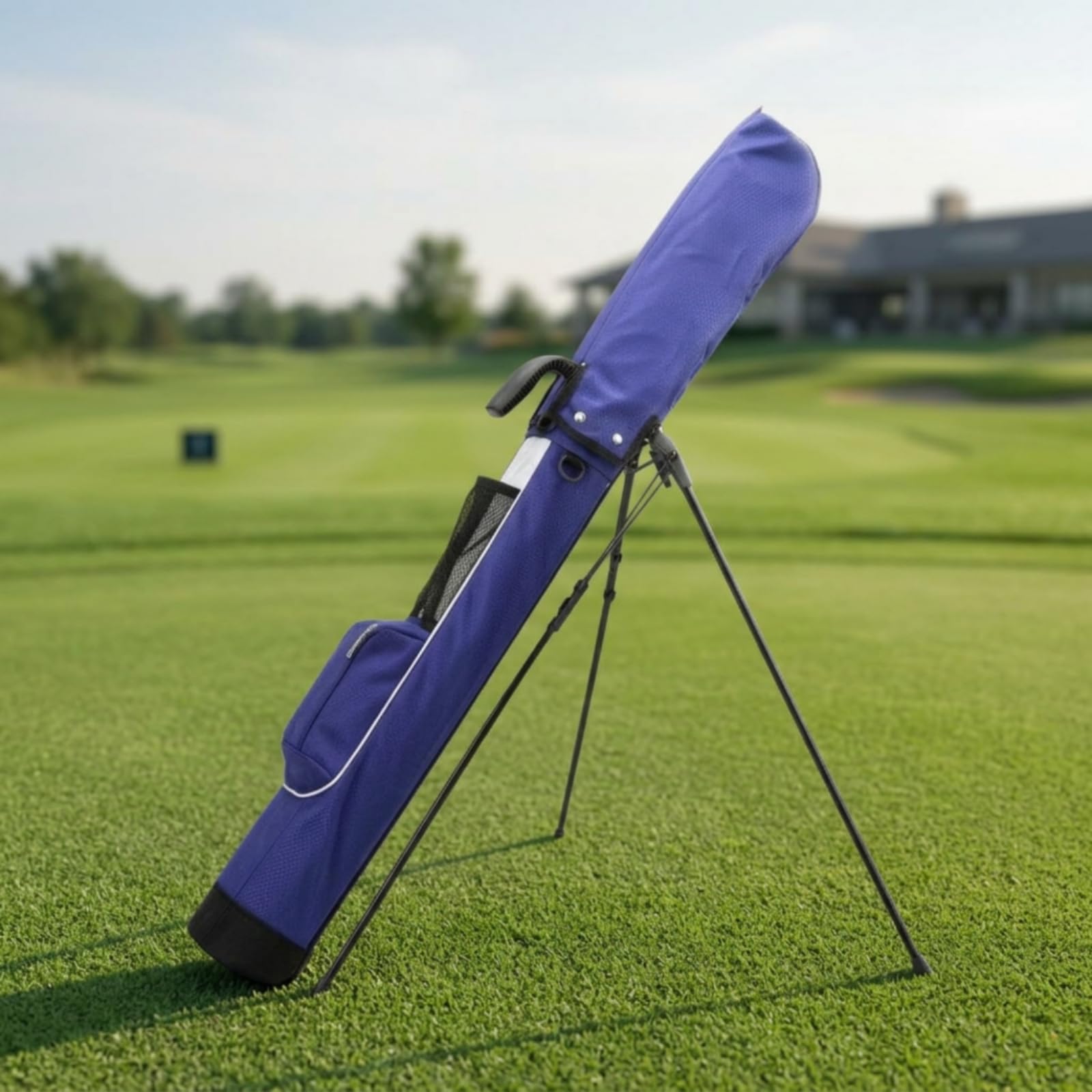 Waterproof Golf Case Golfstandtasche Golftasche Schlägertasche Tragefunktion Robustes Polyester mit Klappbarem Standrahmen für Übungsrunden, Grau