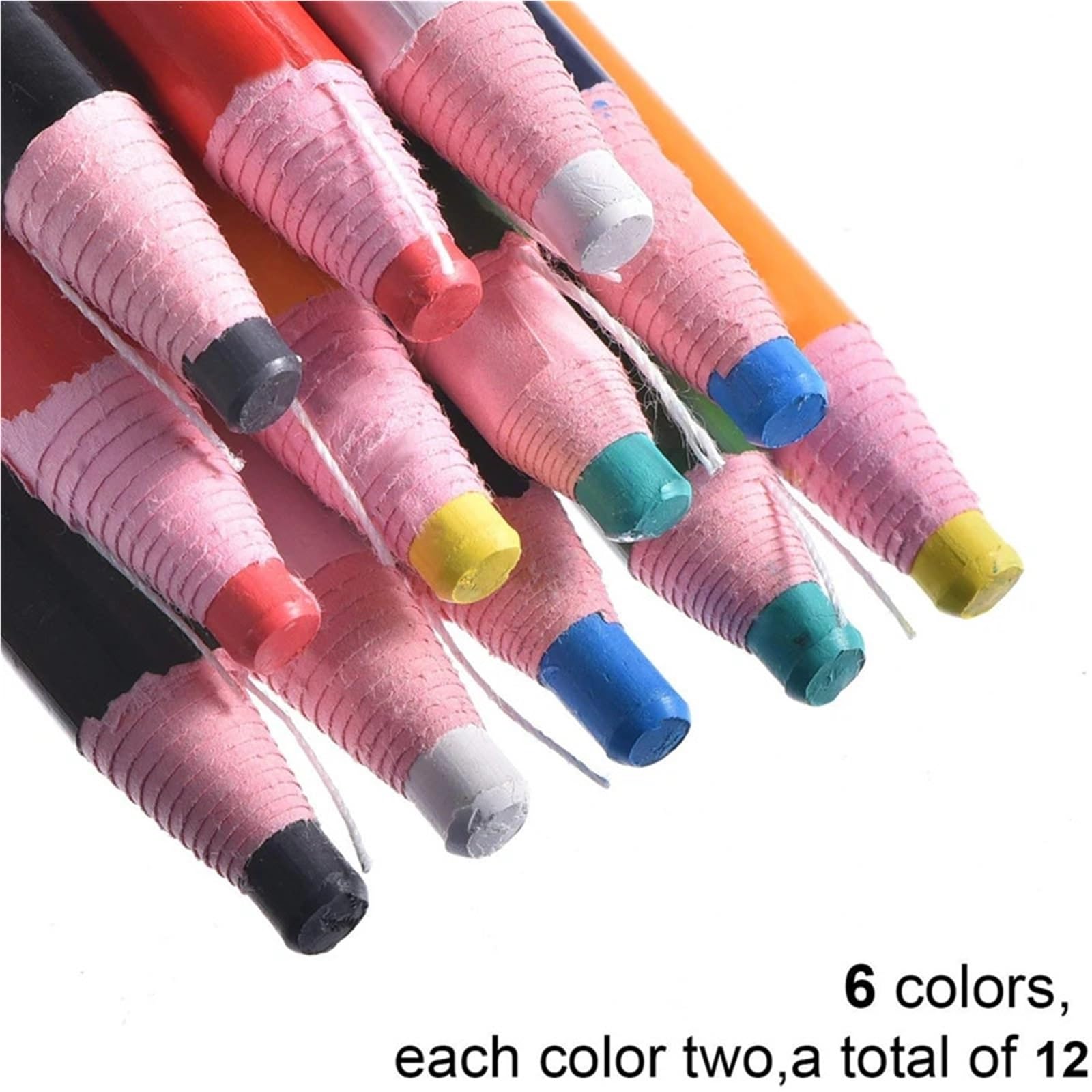 Schneiderkreide Marker Stift Nähen Werkzeuge Nähen Kreide Cut-freies for Schneider Kleidungsstück Bleistift Nähen Zubehör Stoff Bleistifte für Stoff(12pcs Multi)