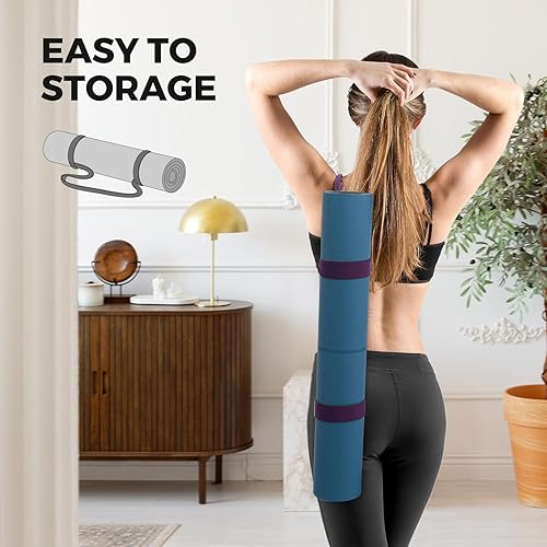 Miniatura 5 de Esterilla de yoga Esterilla de yoga Esterilla de ejercicio y fitness para hombres y mujeres con correa de transporte