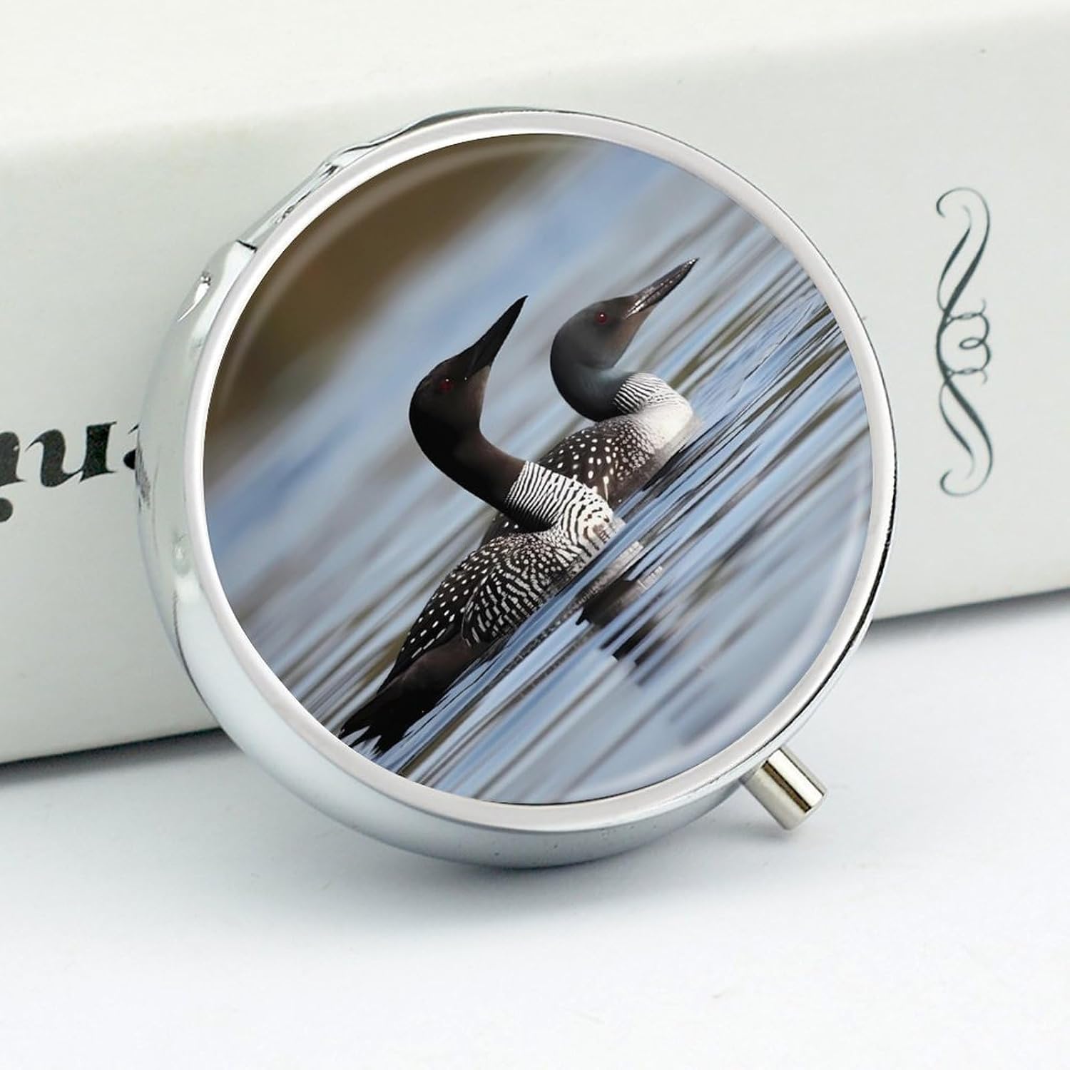 Loon Birds Pill Case 3 Compartment Travel Pill Box image 4
