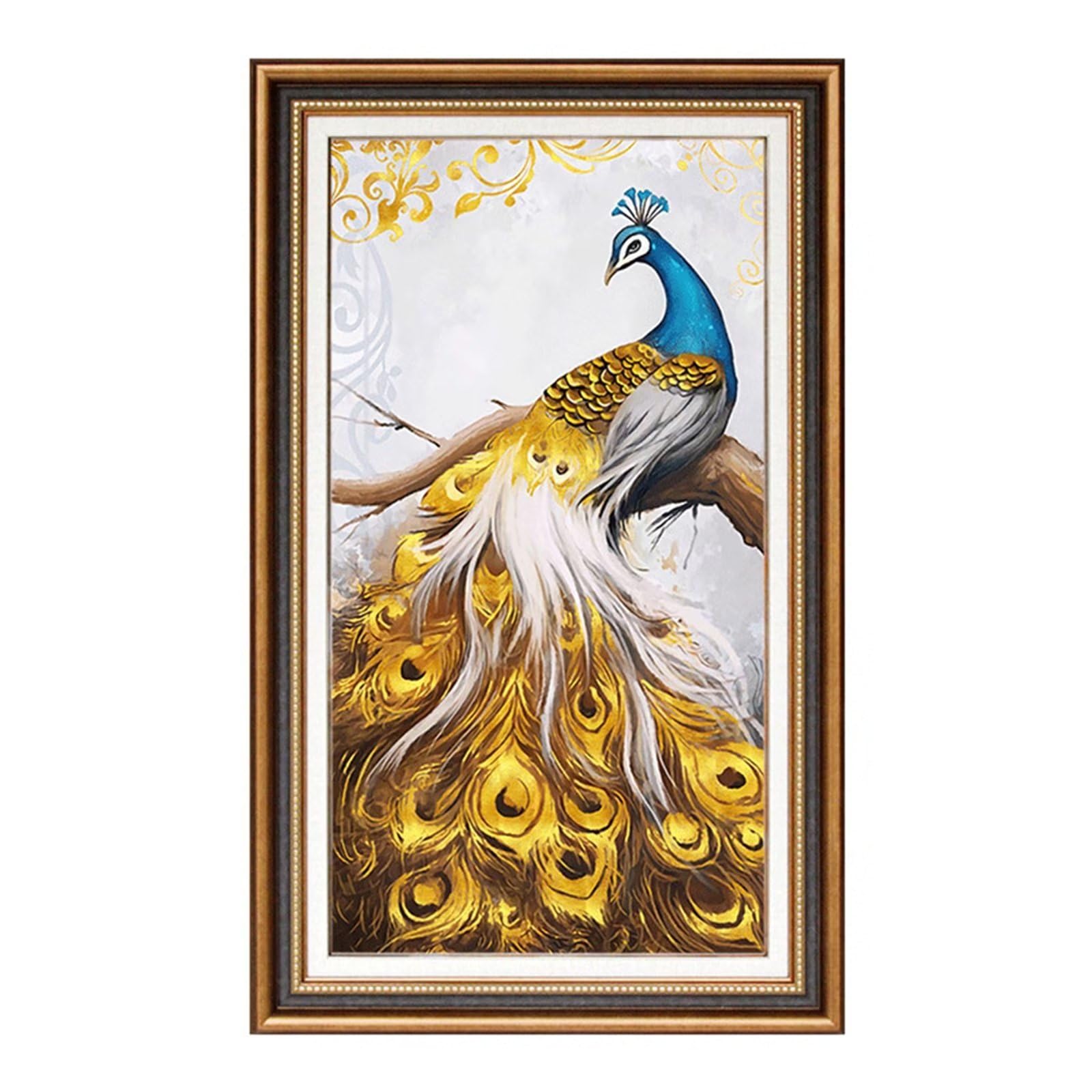 Painting Round Full Drill Paon d'or 5D Toile Intégrale Mosaïque Diamant 60x180cm Z-4809