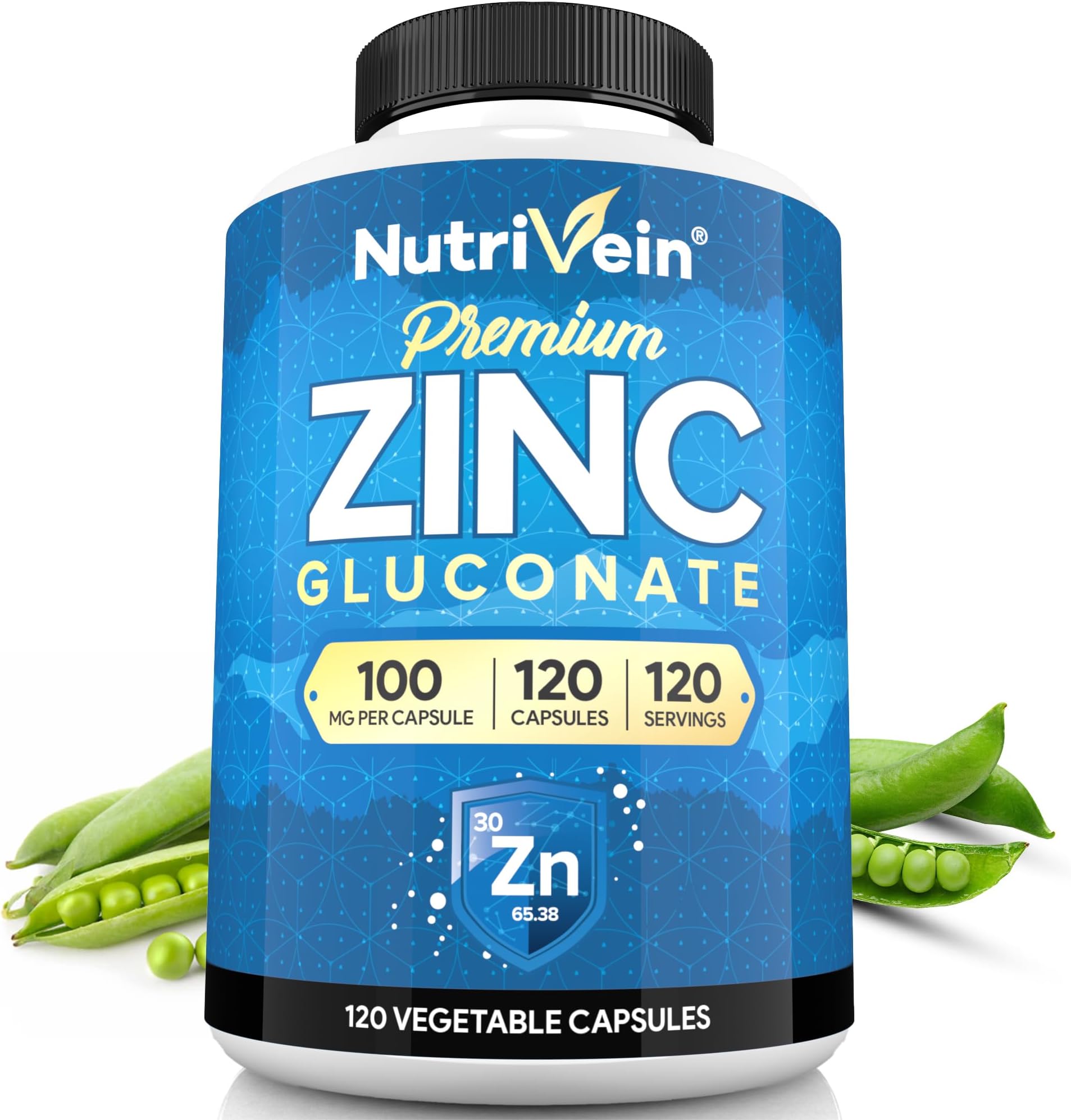 Premium Zinc Gluconate 100mg - 120 Capsules - Immunity Defense Boosts Immune System & Powerful Antioxidant - Promotes Healthy Skin and Acne Defense - Essential Elements for Absorption