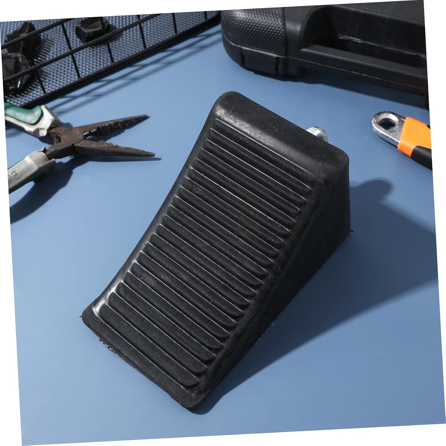 CHILDWEET 2pcs Wheel Chocks for Rv Trailer Rubber Tire Cord Stopper Non-Slip Surface Wheel Wedge for Vehicle Stabilizer