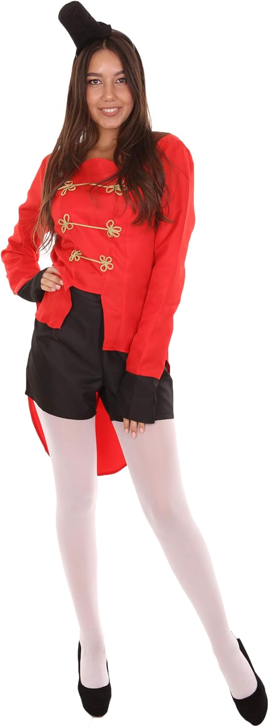 HPO Women's Funny Costume for Halloween | Red & Black Spooky Outfit for Cosplay, Parties & Events