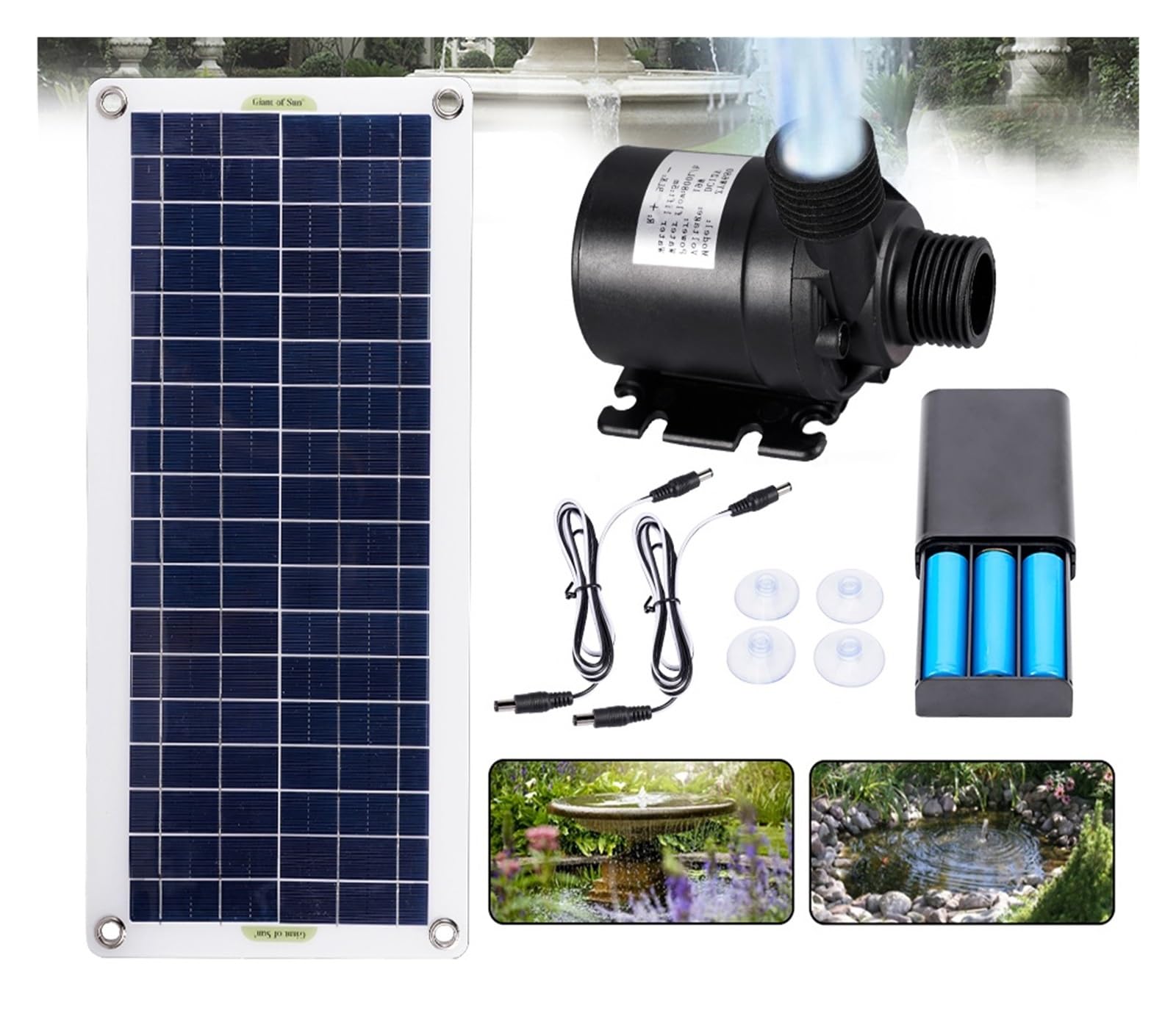 Bomba de Agua Solar, Bomba de agua Solar de 50W, Panel Solar sin escobillas, Kit de piscina de agua for peces, decoración de jardín de 12V, fuente alimentada por piscina, estanque, acuario para estanq