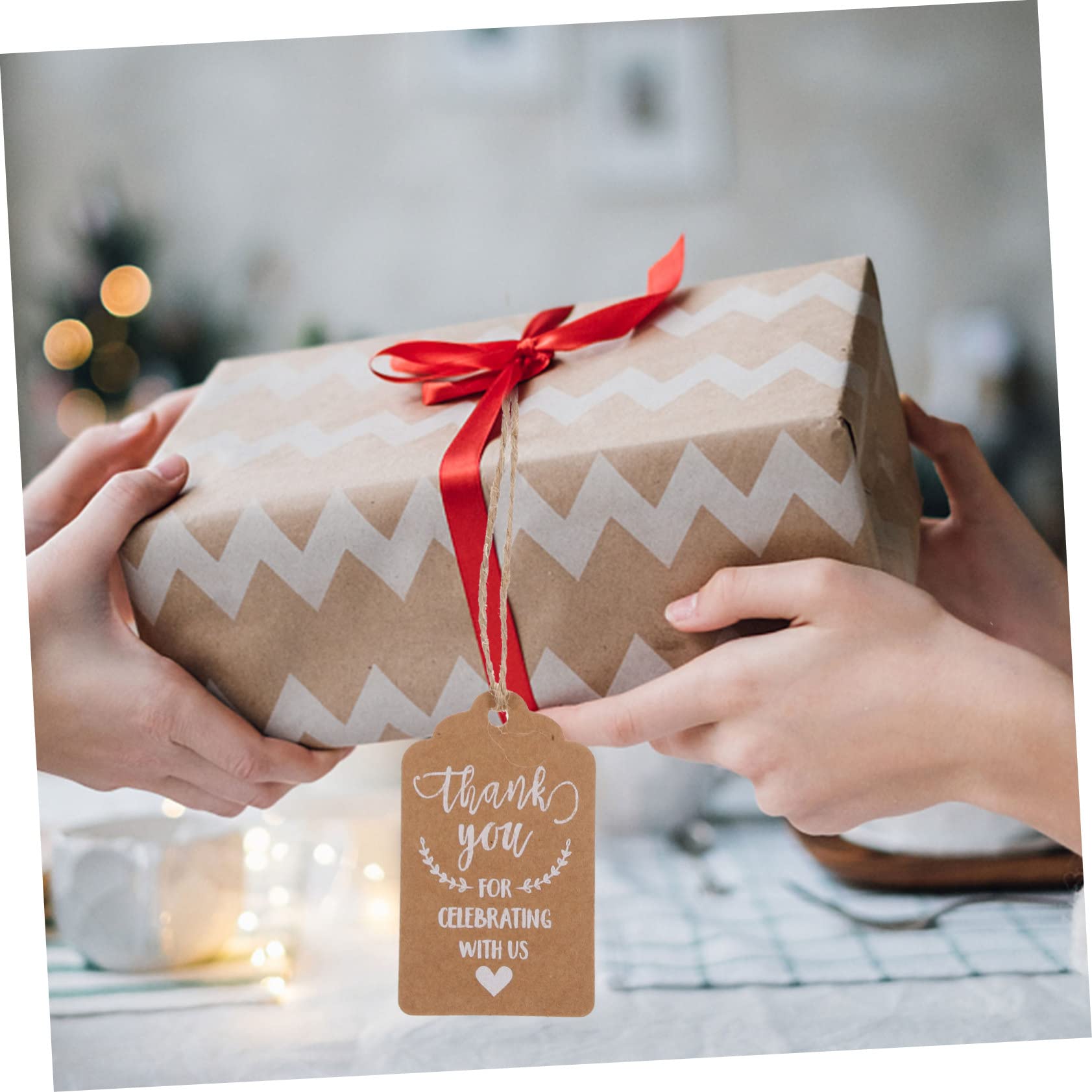 FOMIYES 100 Sets Kraft Paper Hang Tag Tags for DIY Hanging Tag Paper Tag Kraft Paper Tags Label Tag Blank Tag Blank Tag Cards Tags