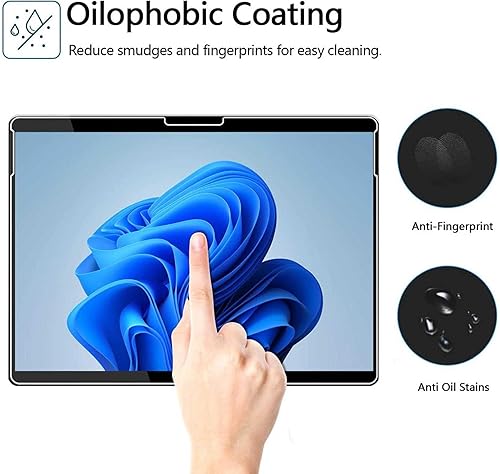 Vista 42 de Paquete de 2 protectores de pantalla de vidrio templado Megoo para Microsoft Surface Pro 9 2022/Surface Pro 8/Surface Pro X 13 pulgadas, fácil