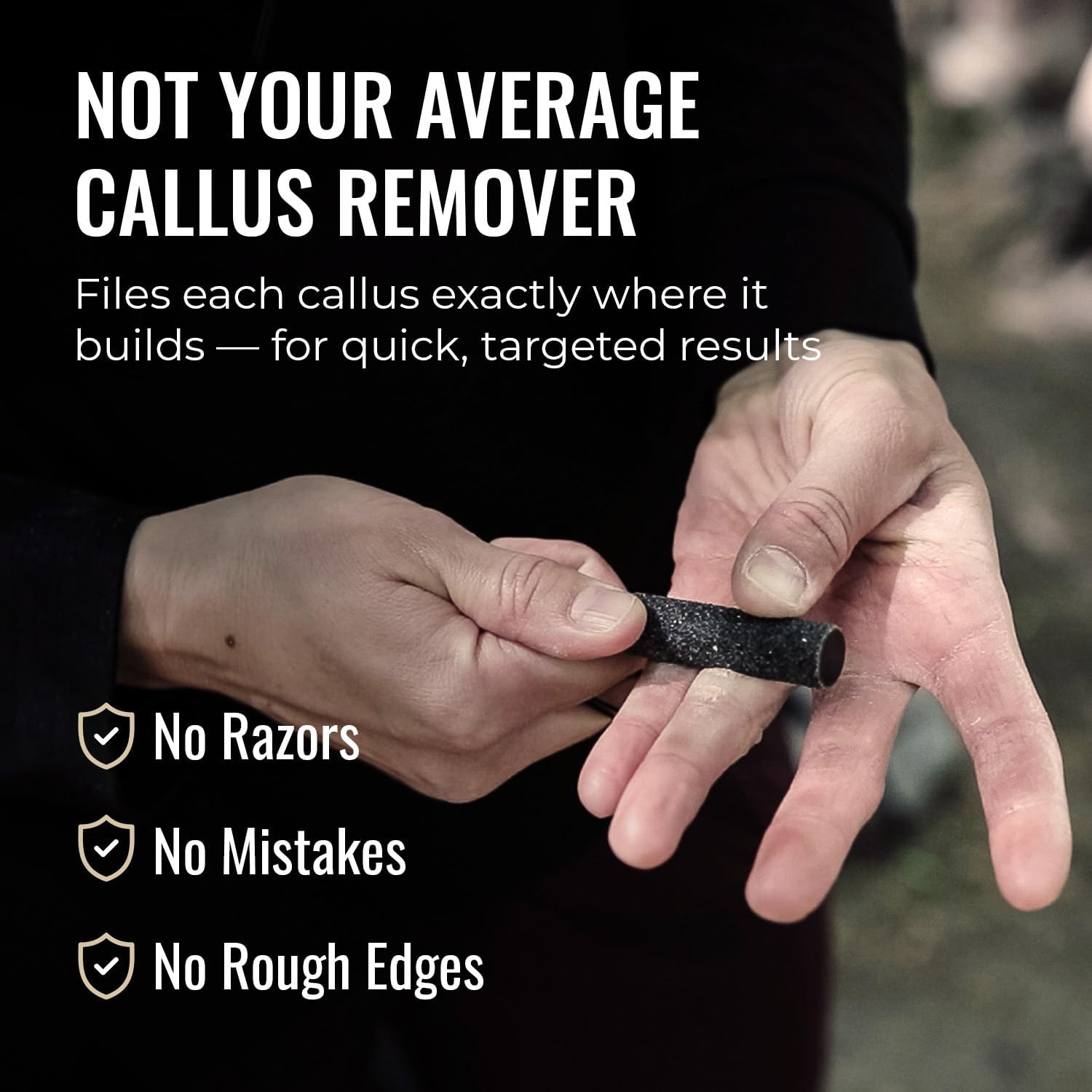 SandBar Callus Removal, Hand Callus Remover Salve Balm Stick for Working Hands, Lightweight Dead Skin Remover Tool Grit Surface, Knurled Handle, Magnetic Cap Hand File 4" - Golden