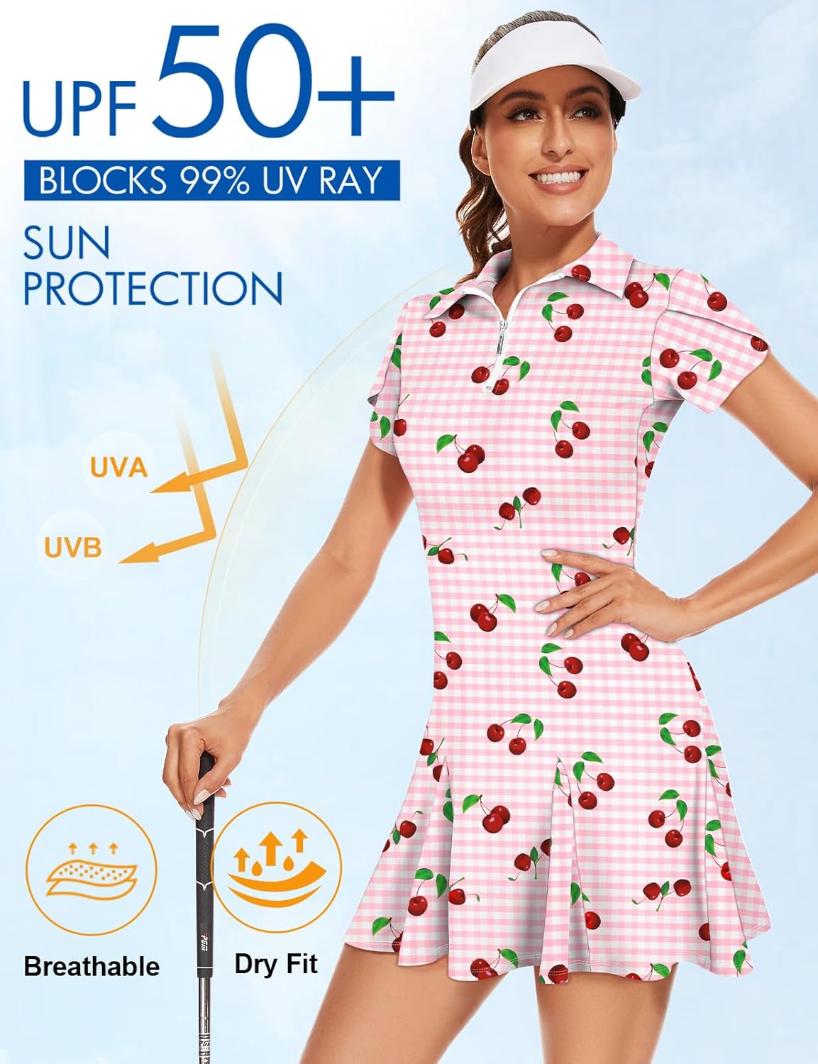 LURANEE Athletic Dress for Women Petal Short Sleeve Tennis Dresses with Shorts and Pockets Flowy Golf Outfits - Image 4