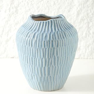 Ceramic Vase for Home Decor,7.8 Inch Flower Vases，Decorative Blue Vase f...