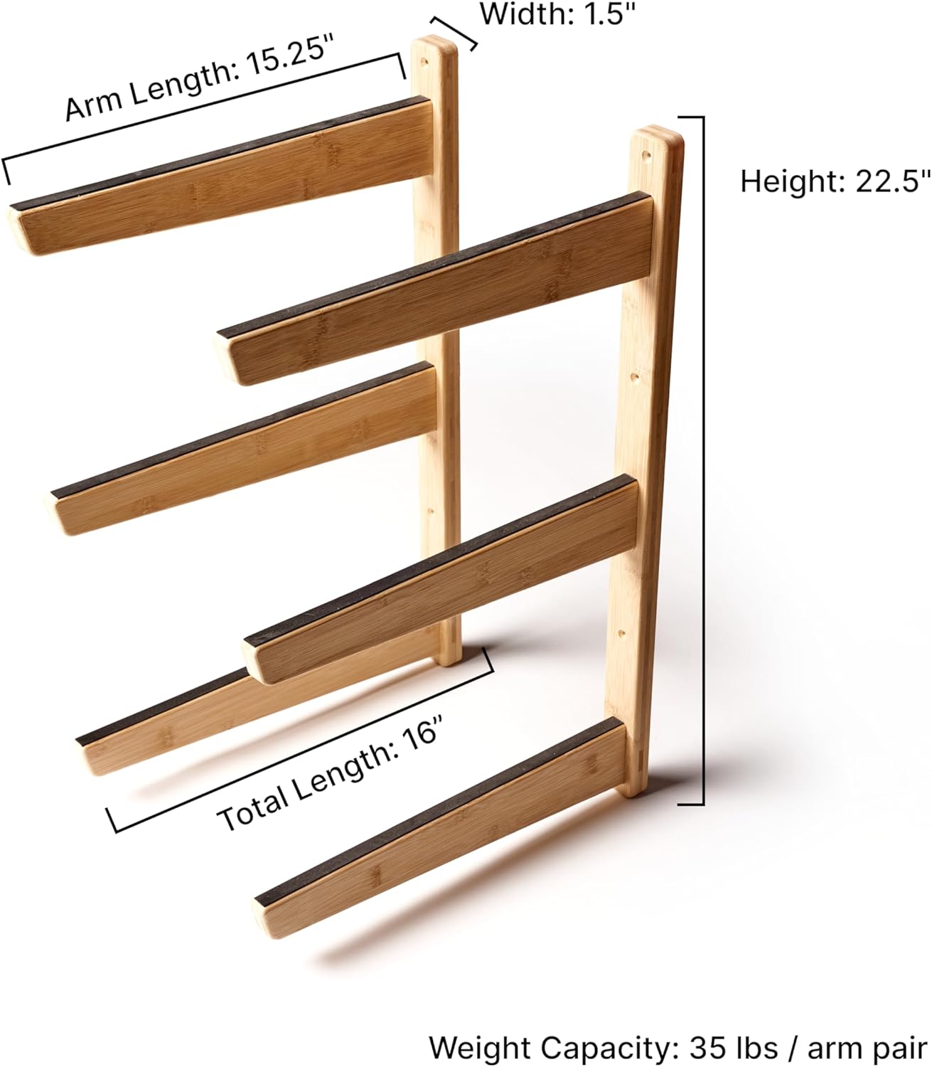 Bamboo 3 Board Surfboard Wall Rack, Surfboard Wall Mount, Works for Longboards & Shortboards, Surf board Rack, Surfboard Storage, Also Works for Wakeboards and Snowboards (Amber) - Image 5