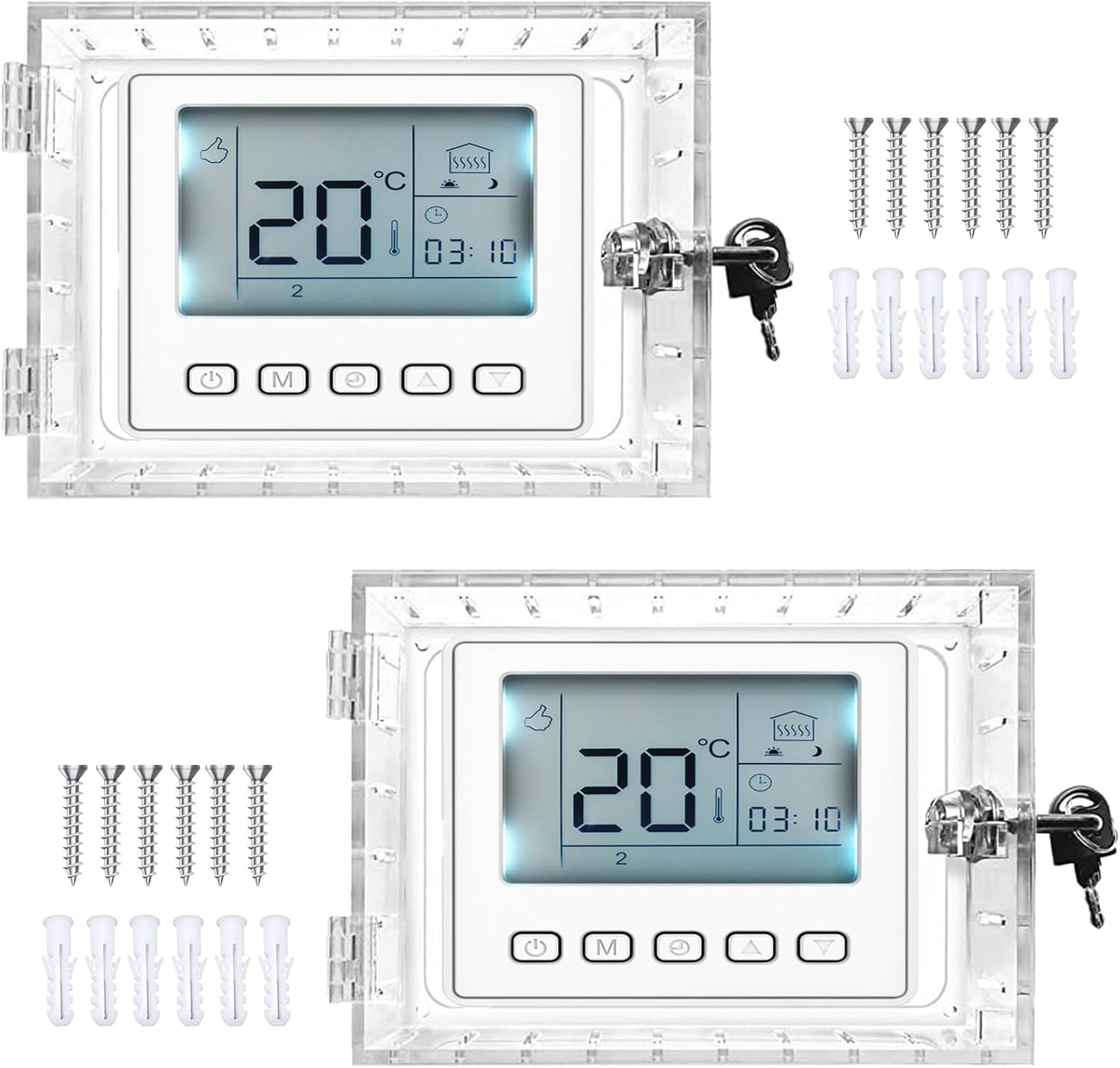 Thermostat Lock Box With Key, Thermostat Guard Box 6.5 X 4.72 In