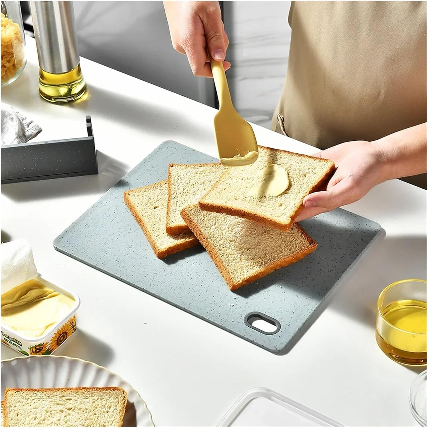 4Pcs Classification Vegetable Board 4-piece Set Marble Pattern Double Sided Cutting Kitchen Meat