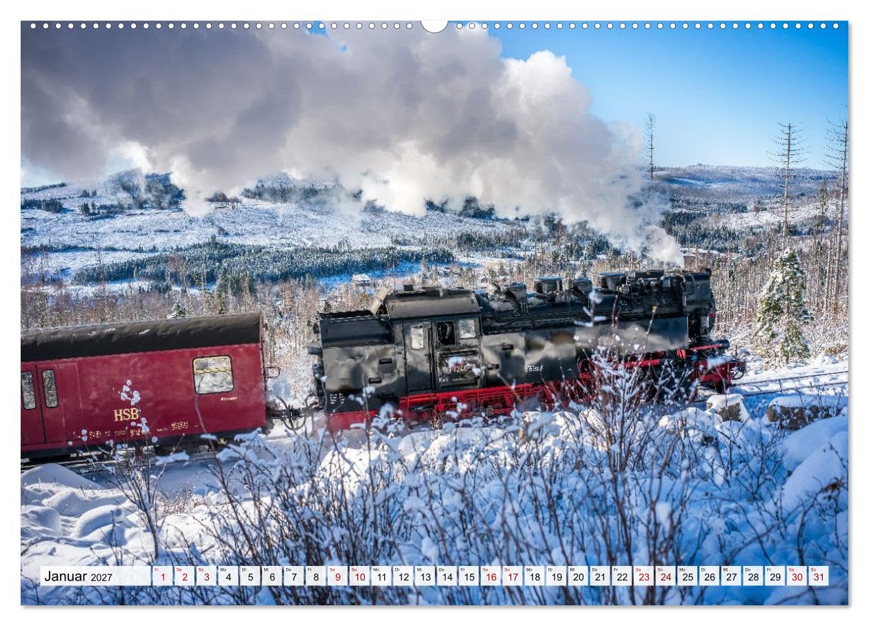 Dampflokomotiven im Harz - Eine Reise in die goldene Ära der Eisenbahn (Wandkalender 2027 DIN A2 quer), CALVENDO Monatskalender: Dampfloks im Harz – pure Nostalgie (CALVENDO Mobilitaet)