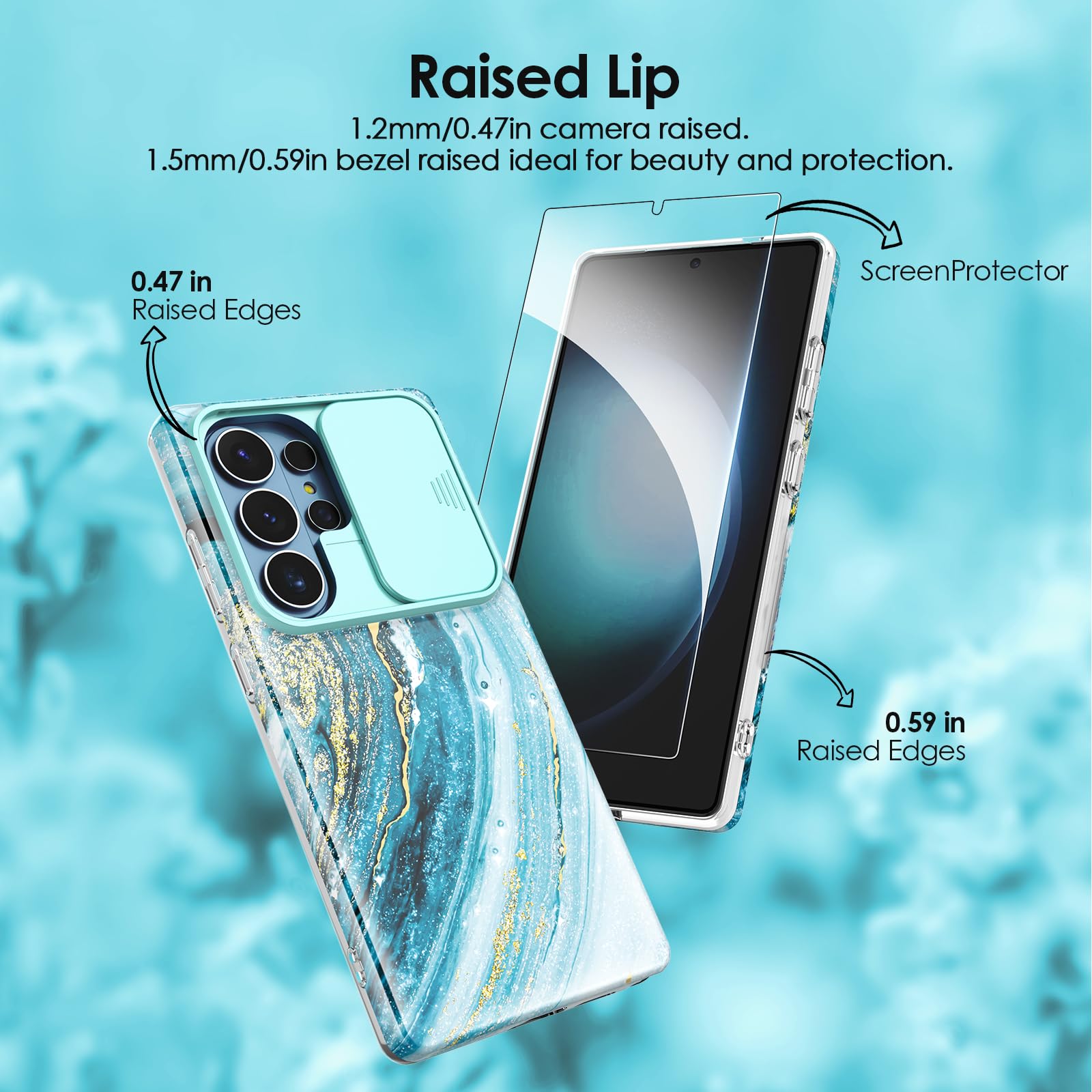 SHEDEER Cover per Samsung S26 Ultra,Copricamera scorrevole & Proteggischermo，Custodia Samsung S26 Ultra,Stile lucido con disegno, Anticaduta e leggera, Adatto a S26 Ultra 6.9 pollici（Bleu Étoilé）