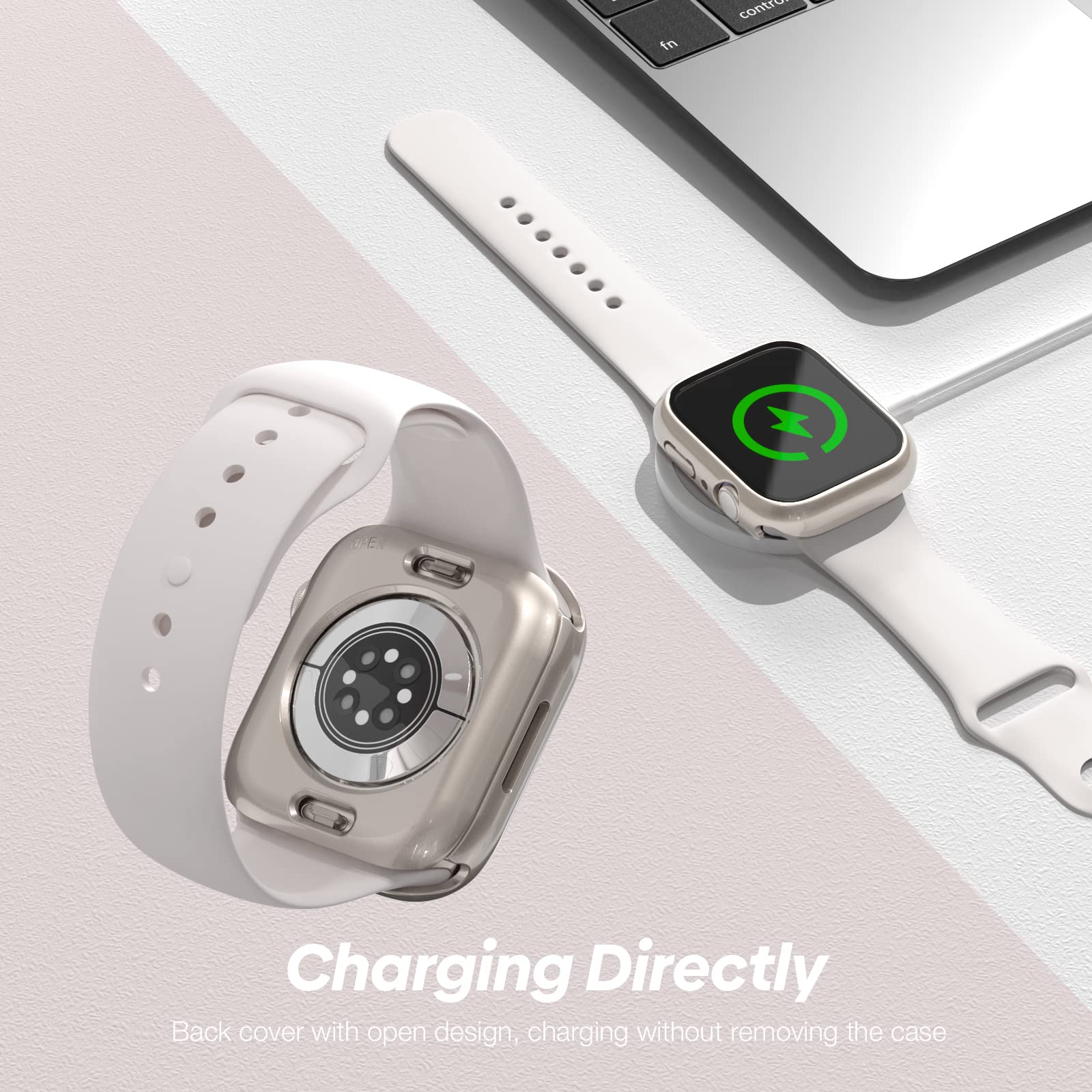Yolovie (2 in 1 Waterproof Compatible for Apple Watch Screen Protector Case Series 9/8/7 41mm Accessories - Image 4