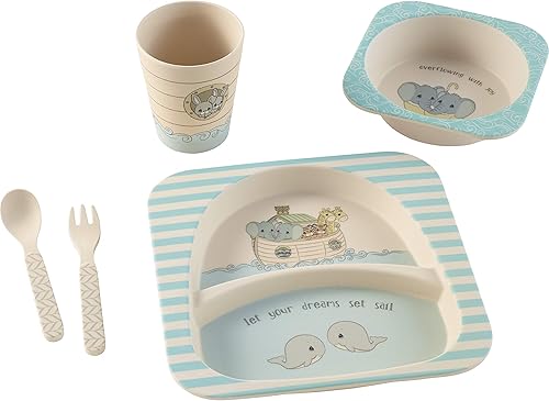 Precious Moments 202415 Let Your Dreams Sail Noah's Ark - Juego de comida infantil de bambú, talla única, multicolor