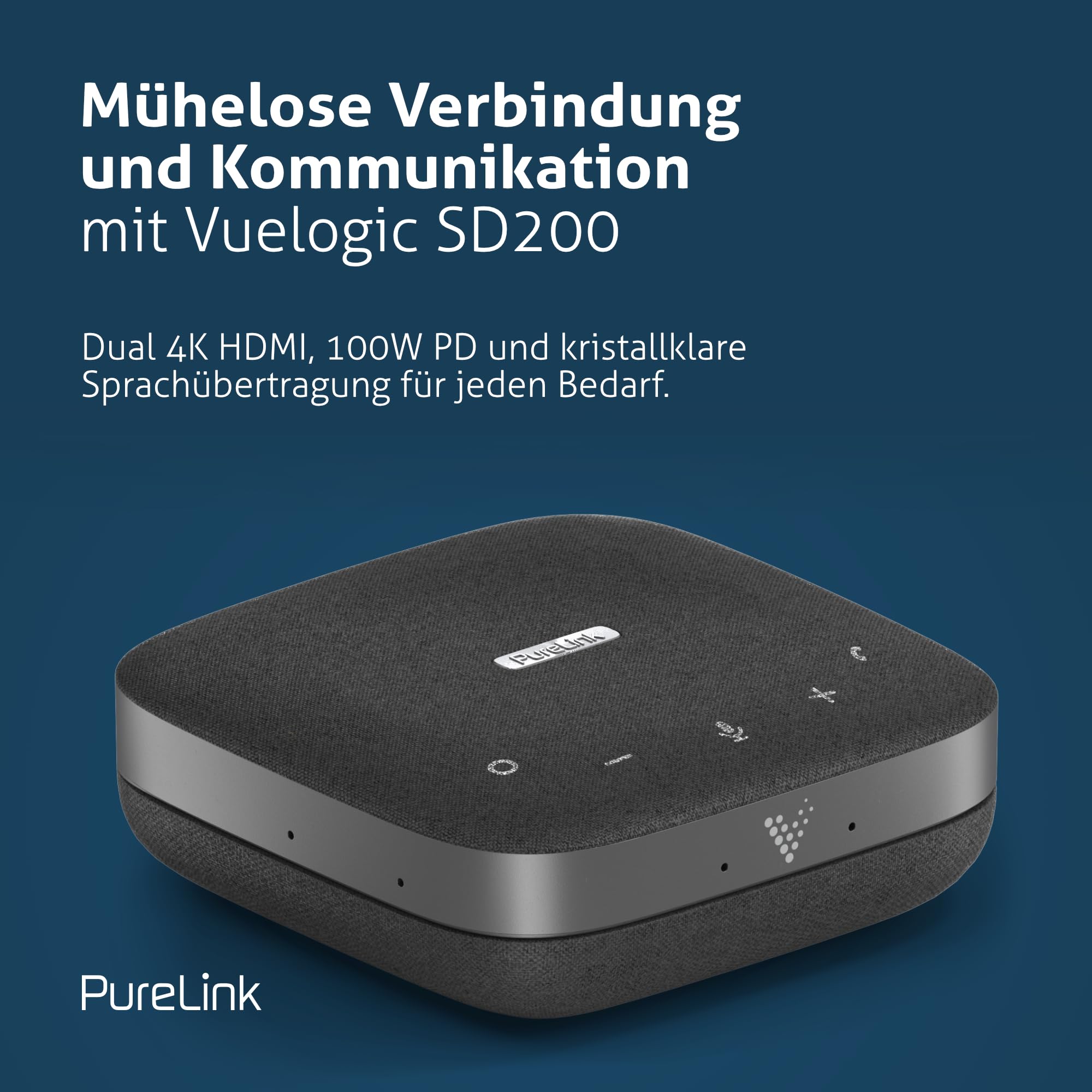 Vuelogic - Docking station USB C, 10 in 1, multifunzione per laptop, docking station portatile 2 monitor 4K, HDMI Hub, PD Power Delivery, altoparlante audio microfono, Ethernet, LAN, nero
