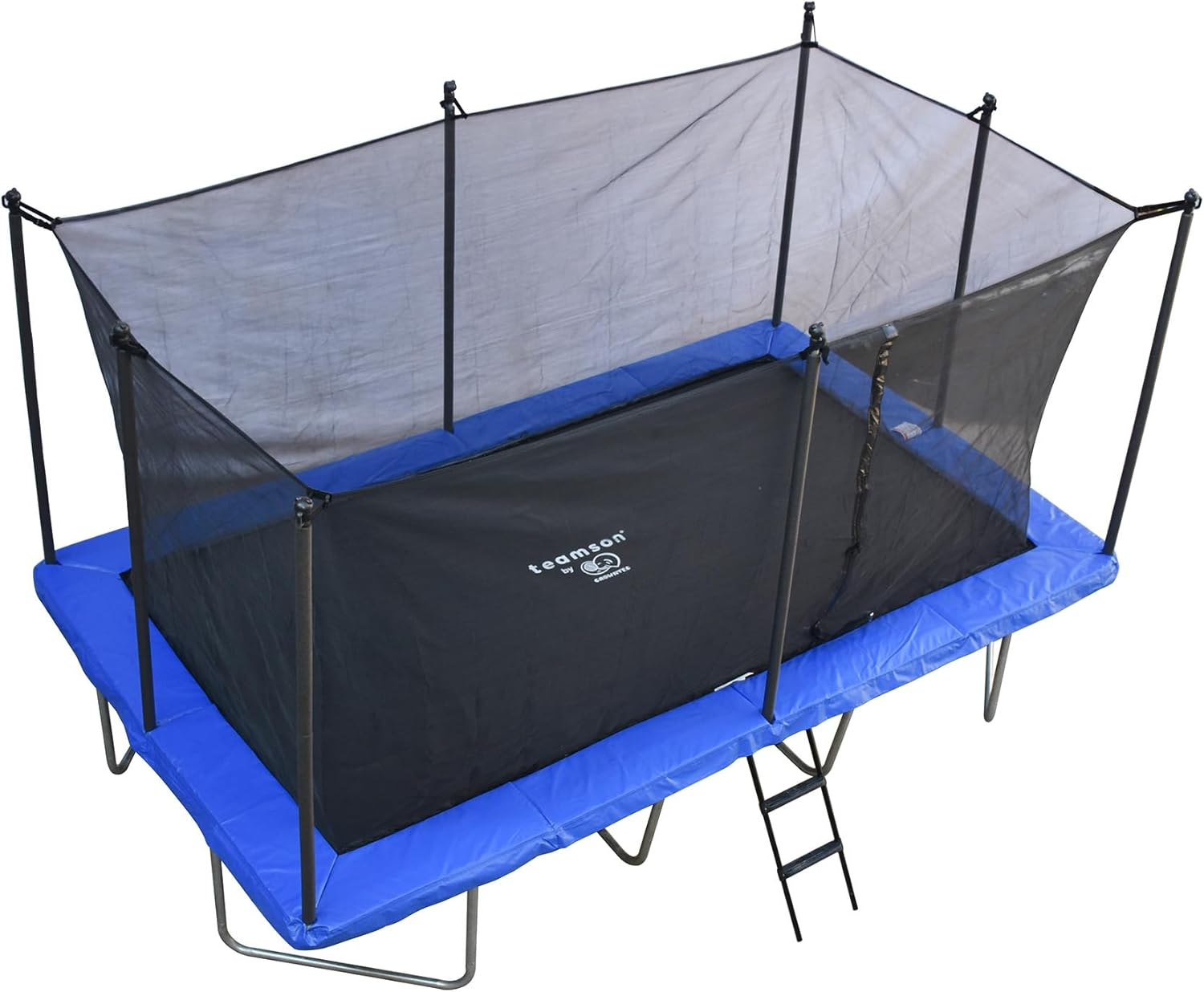 Teamson by Crowntec 15x9FT Large Rectangular Trampoline with Enclosure Net & Ladder, for Outdoor Use, Black