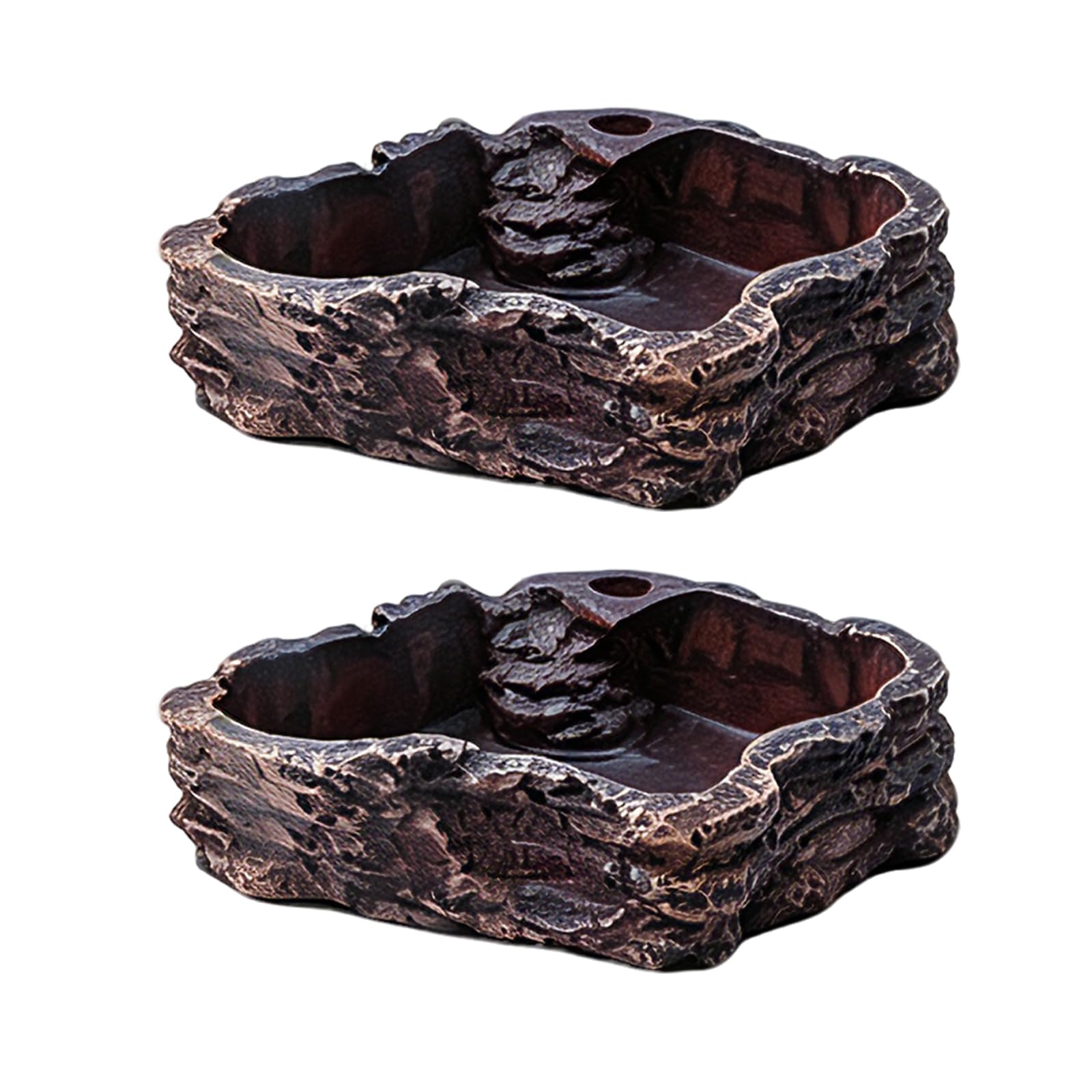 2 Pcs Tortoise Water Bowl, Essential Tortoise Bath for Daily Hydration and Feeding, Reptile Water Bowl for Terrarium Habitat, 10 * 8 * 2 cm Durable Design