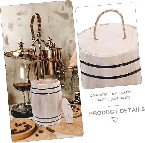 Miniatura 7 de Contenedor de madera para bolígrafos, organizador de escritorio rústico para granos de café, té y objetos pequeños, decoración de oficina de madera