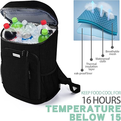 Miniatura 53 de BAGLHER Mochila Nevera Térmica Ligera Aislada - 30 Latas, A Prueba de Fugas para Almuerzo, Picnic, Senderismo, Viajes de Campamento Núcleo
