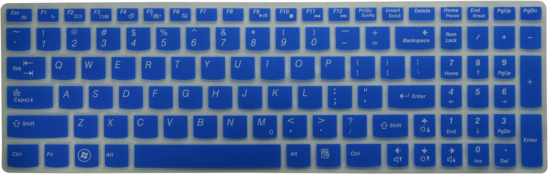 Avigator Translucent Blue Ultra Thin Silicone Keyboard Protector Skin Cover for IBM Lenovo IdeaPad Z500, Z510, Z510p, Z580, Z585, Z560, Z565, Z570, Z710, S510, S510p, U510, U530, Y510p, Y580, Y570, Y570D, V570, P500, P580, N580, N585, B570, B575, Essential G500, G500s, G505, G505s, G510, G570, G575, G770, G580, G585, G710, G700, G780, Flex 15(if your "enter" key looks like "7", our skin can't fit) - 1 Cleaning Cloth from Avigator